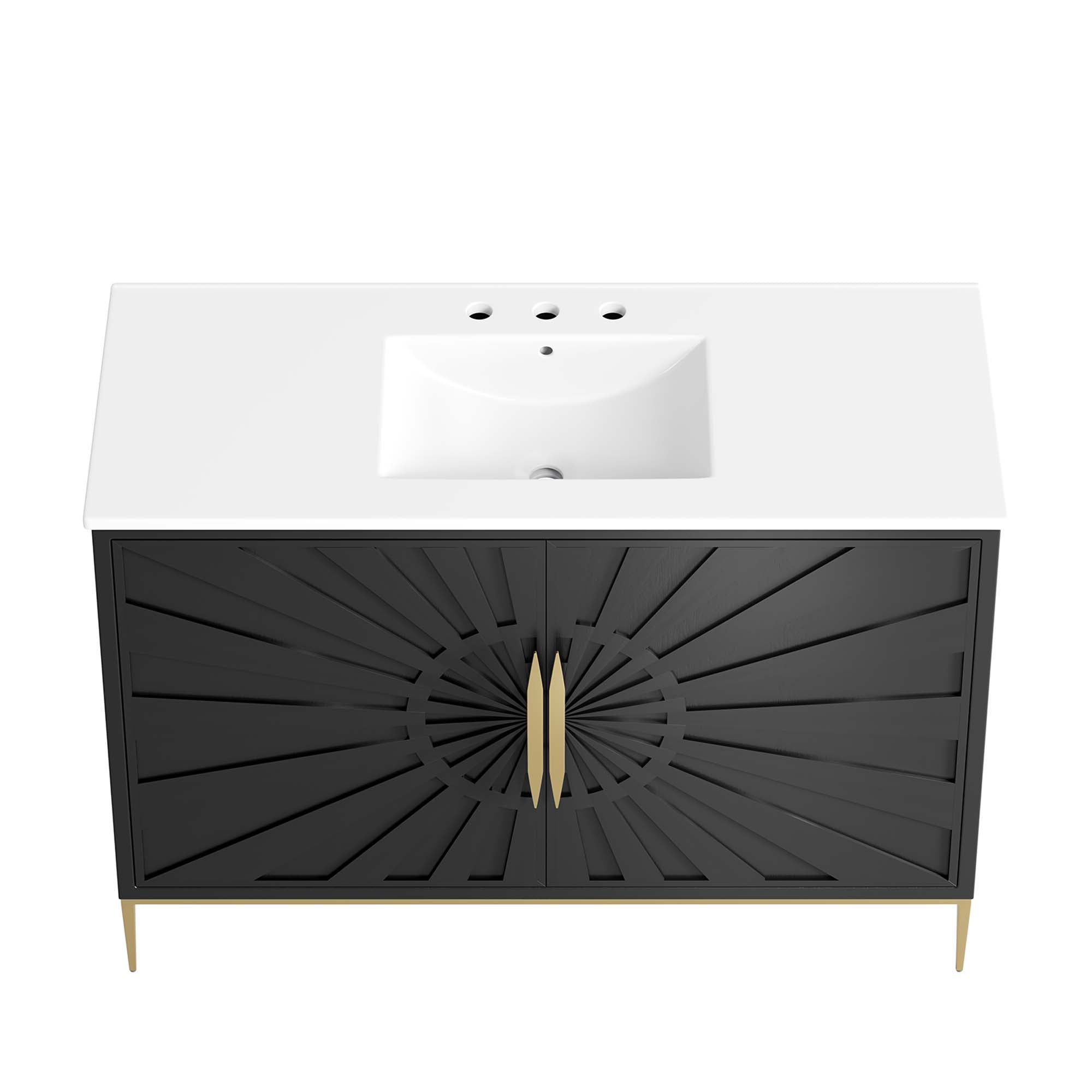 Awaken 48" Bathroom Vanity, White Black