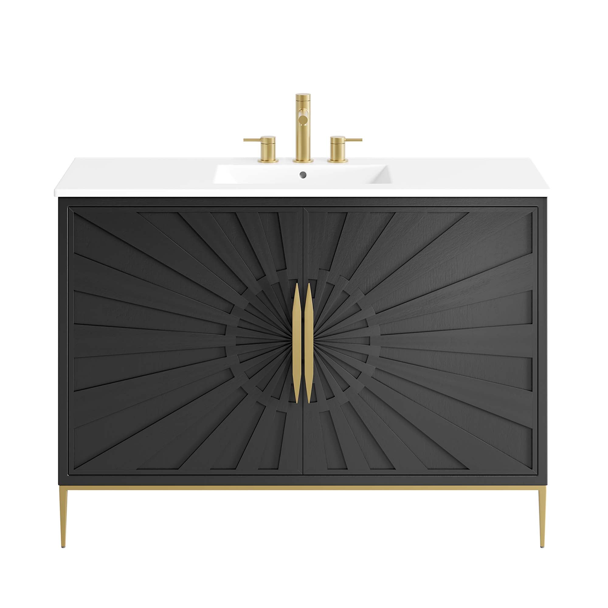 Awaken 48" Bathroom Vanity, White Black