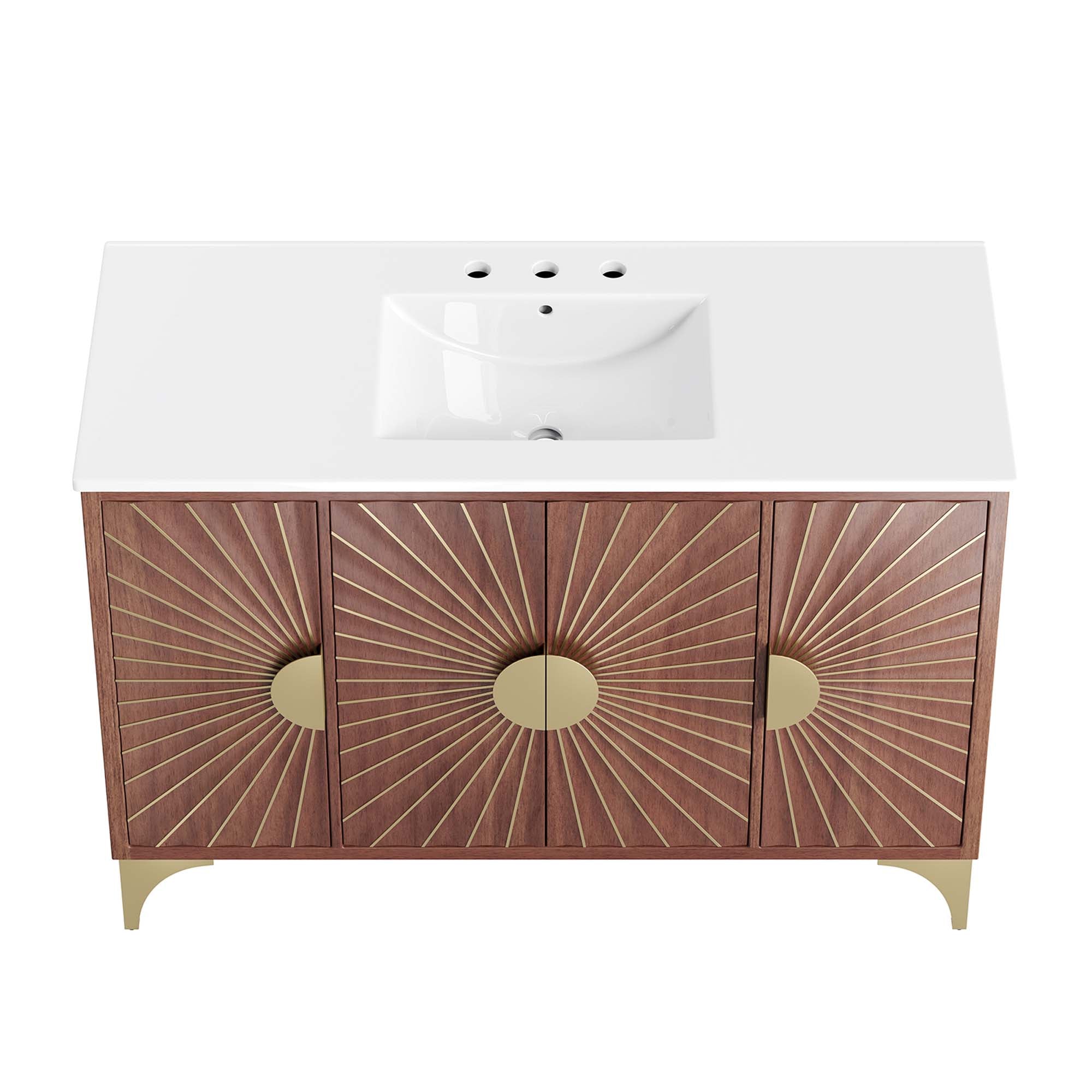 Daylight 48" Bathroom Vanity, White Walnut