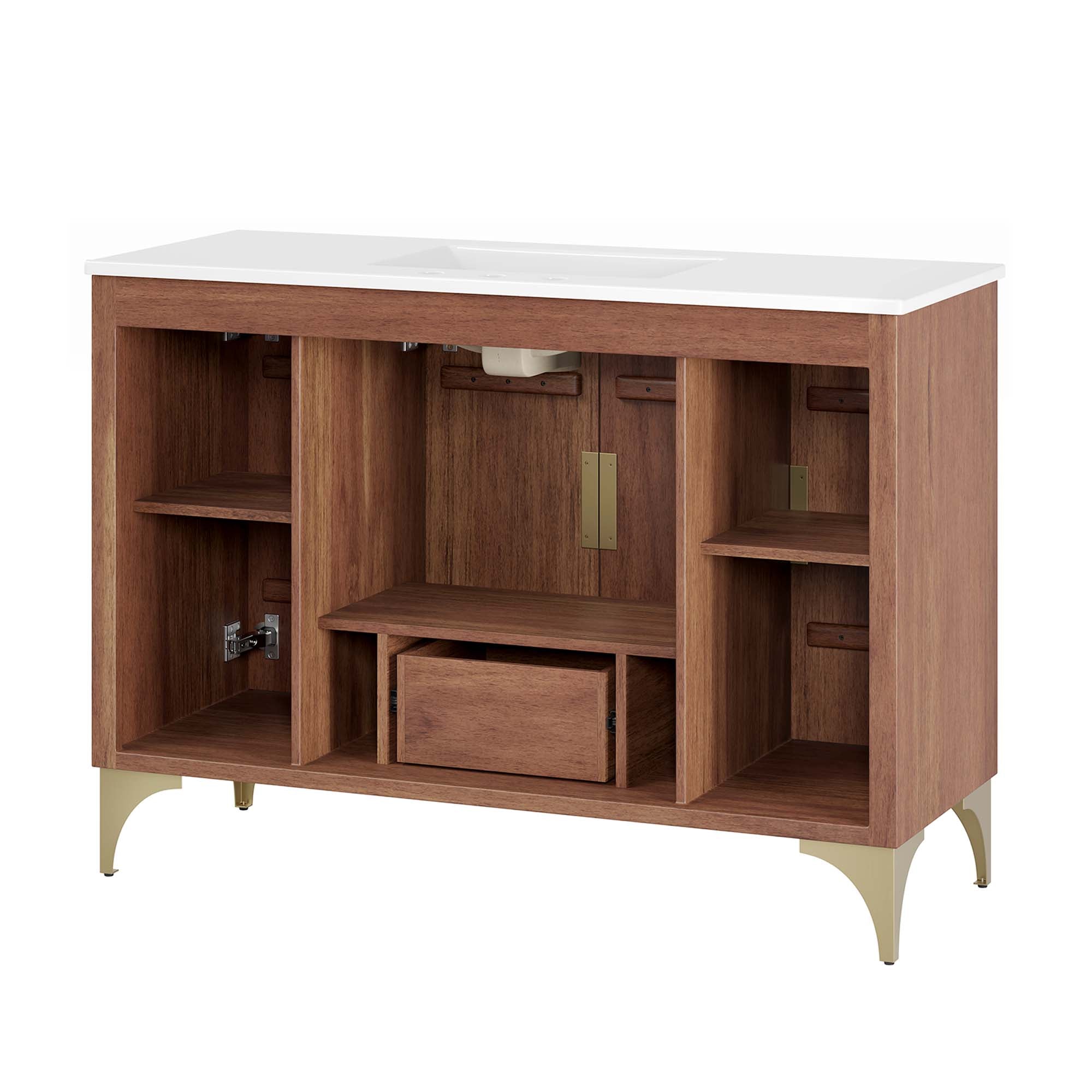 Daylight 48" Bathroom Vanity, White Walnut