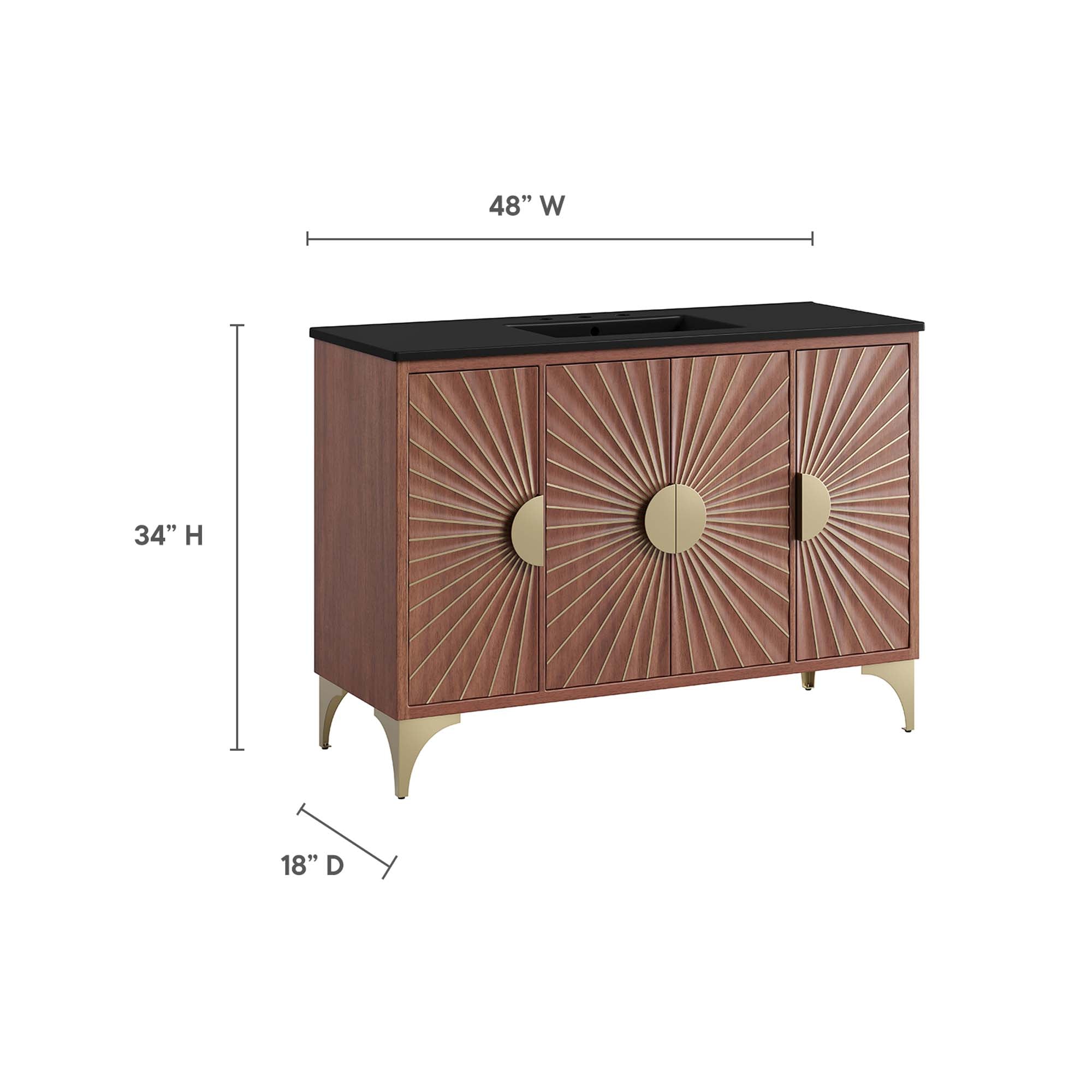 Daylight 48" Bathroom Vanity, Black Walnut