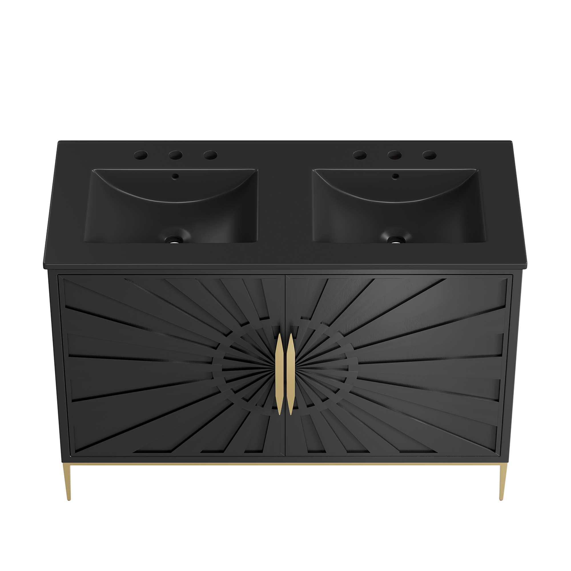 Awaken 48" Double Sink Bathroom Vanity, Black Black