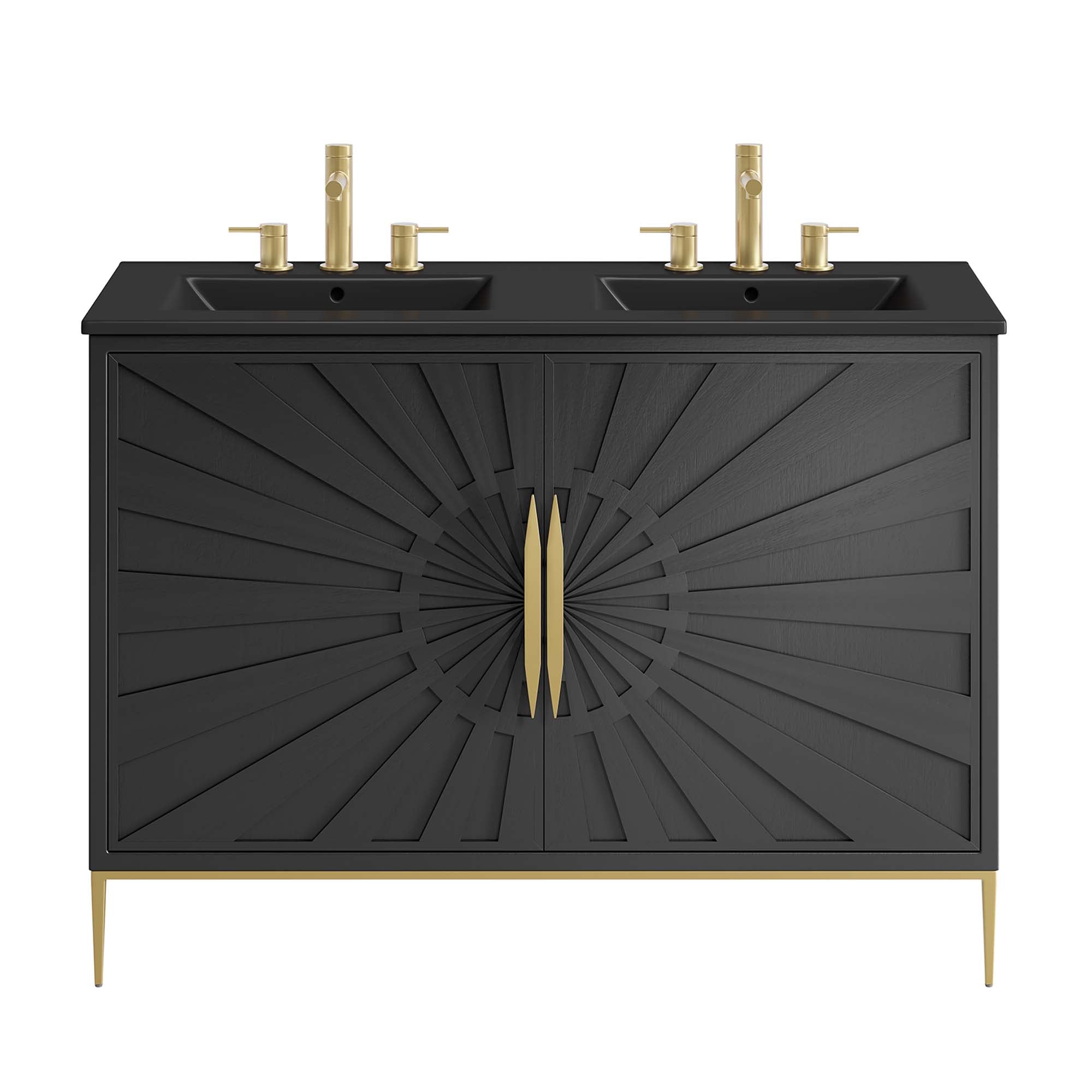 Awaken 48" Double Sink Bathroom Vanity, Black Black