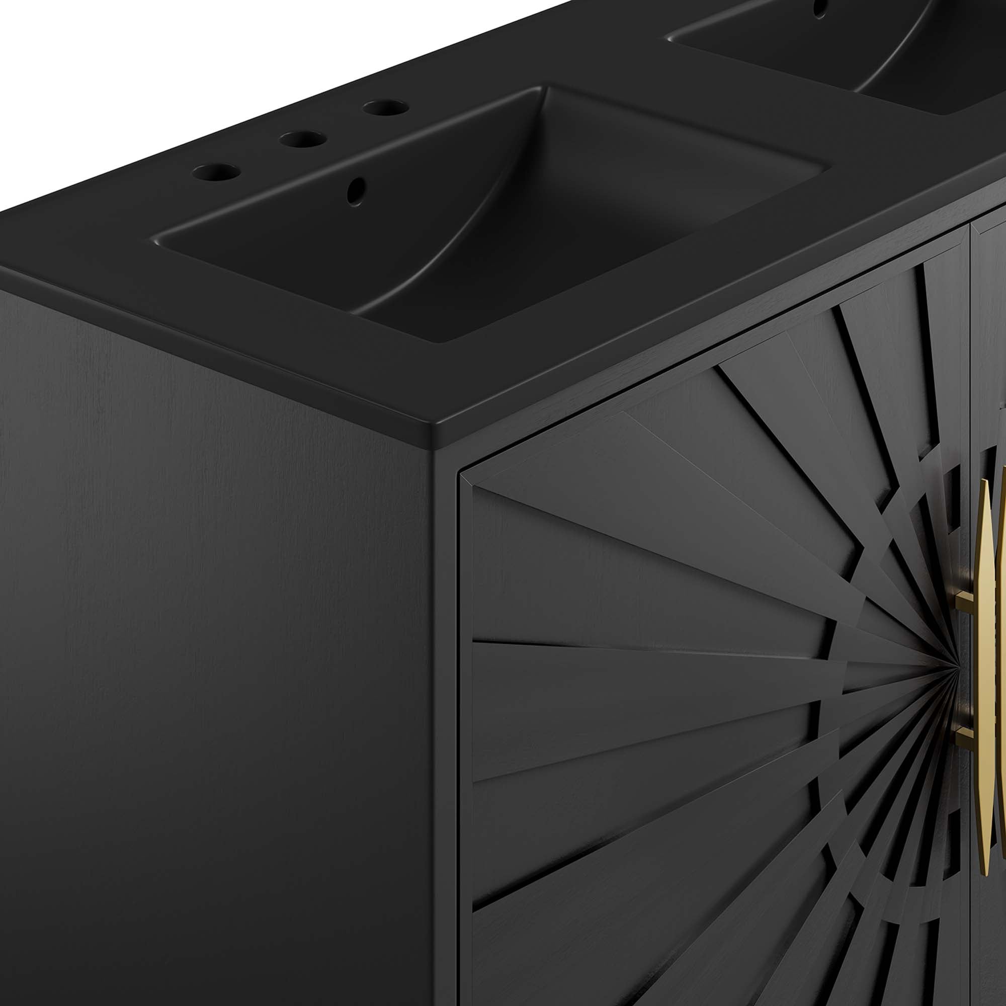 Awaken 48" Double Sink Bathroom Vanity, Black Black
