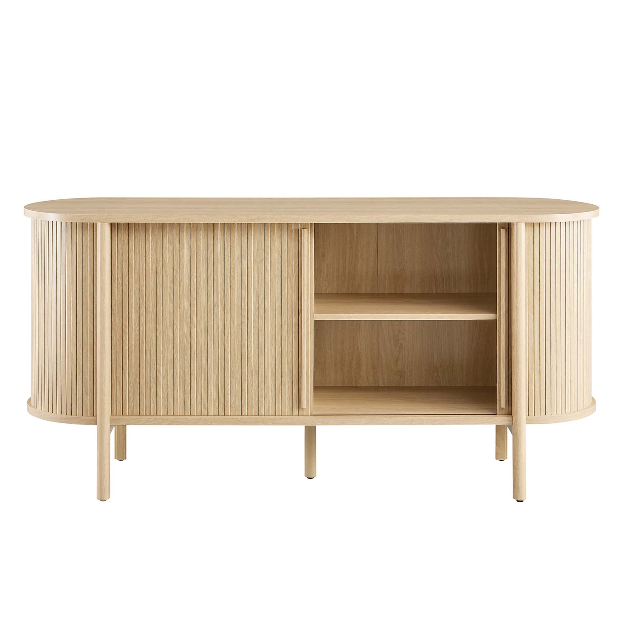 Cadence 63" Curved Sideboard, Oak