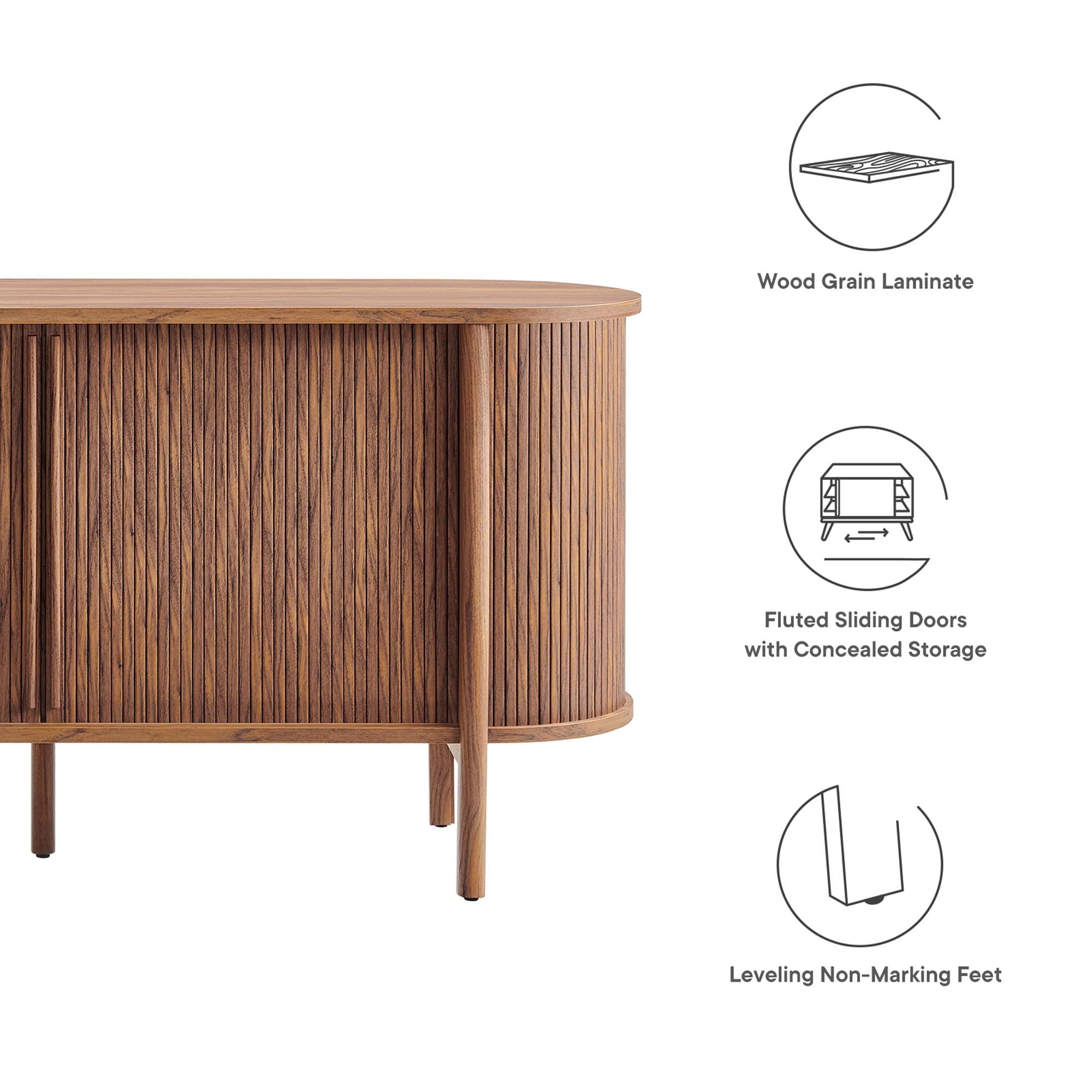 Cadence 63" Curved Sideboard, Walnut