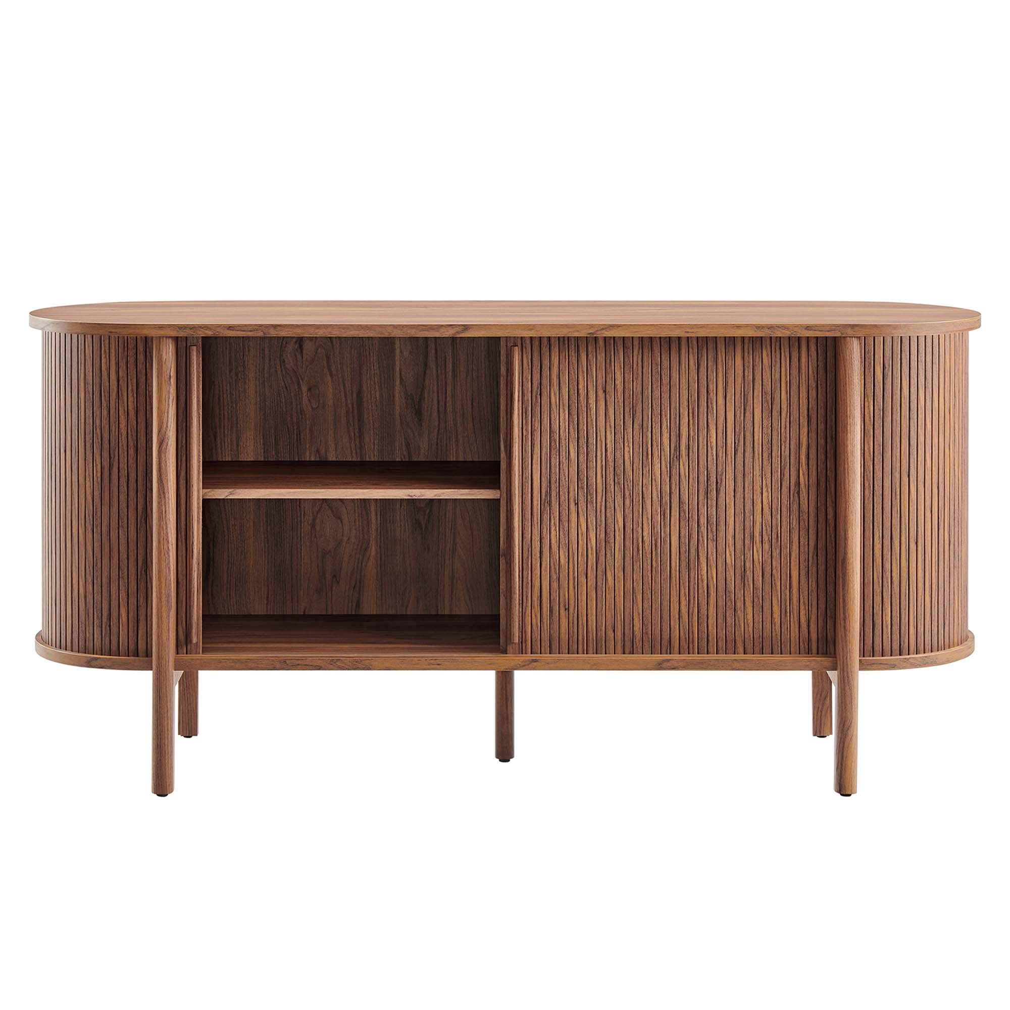 Cadence 63" Curved Sideboard, Walnut