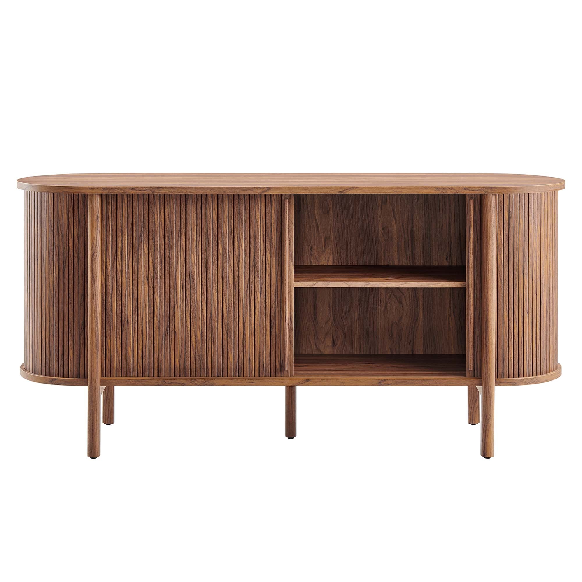 Cadence 63" Curved Sideboard, Walnut