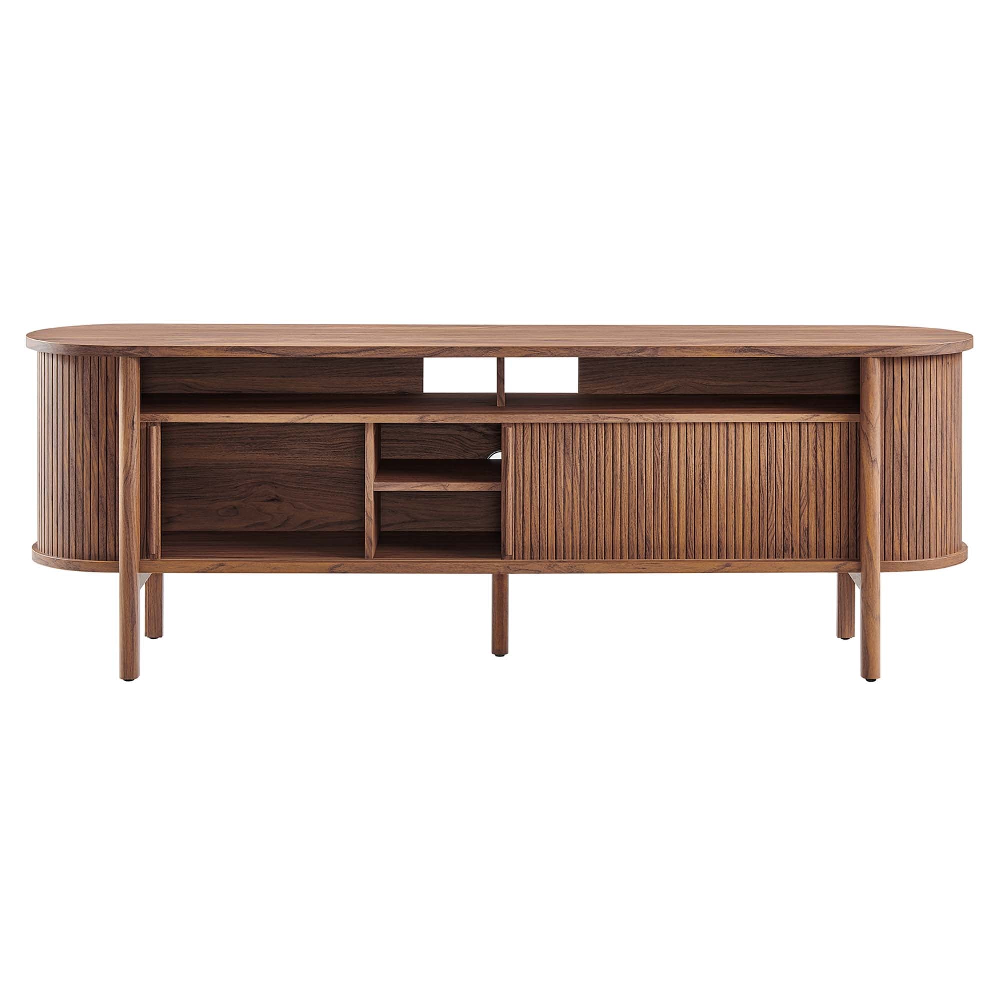 Cadence 71" Curved TV Stand, Walnut