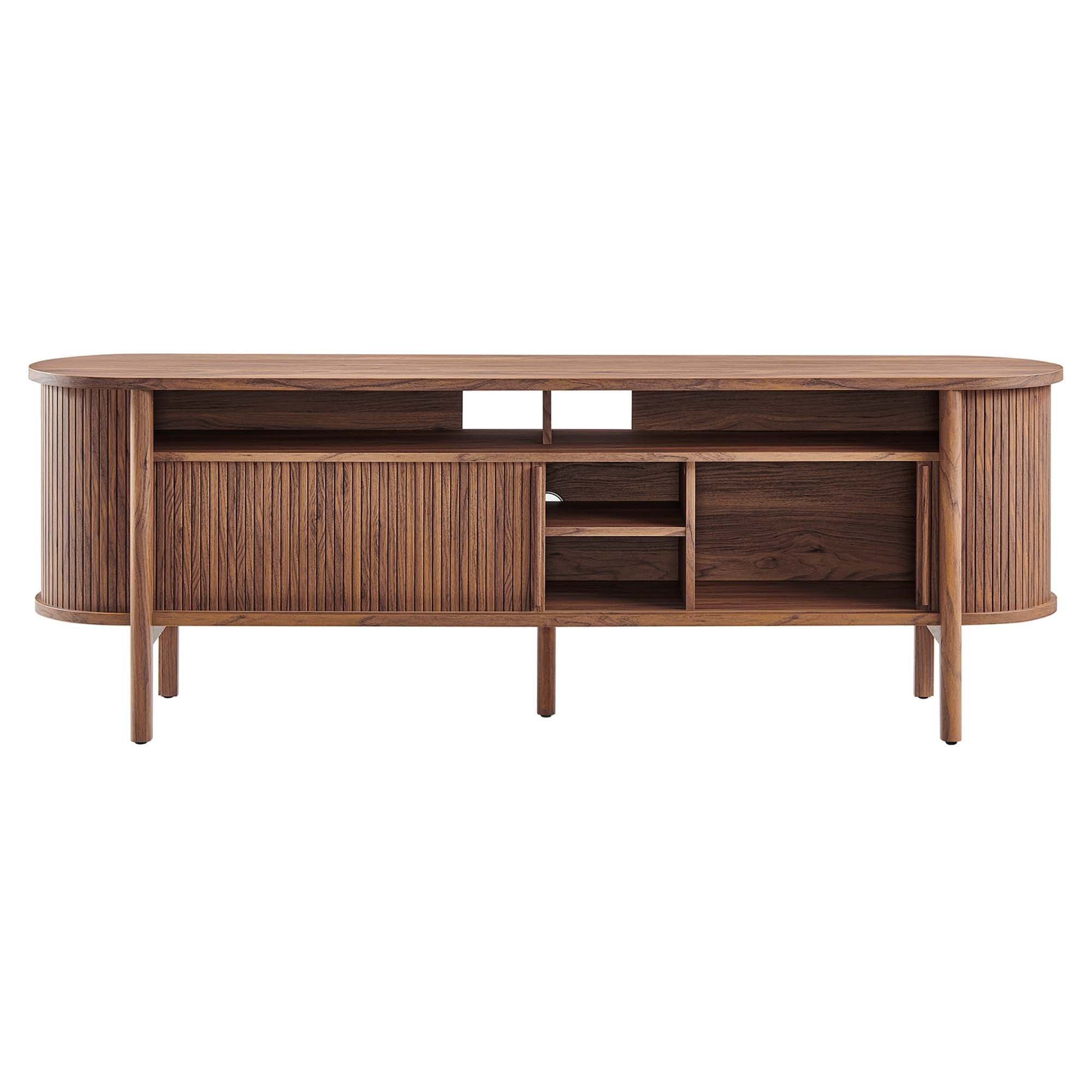 Cadence 71" Curved TV Stand, Walnut