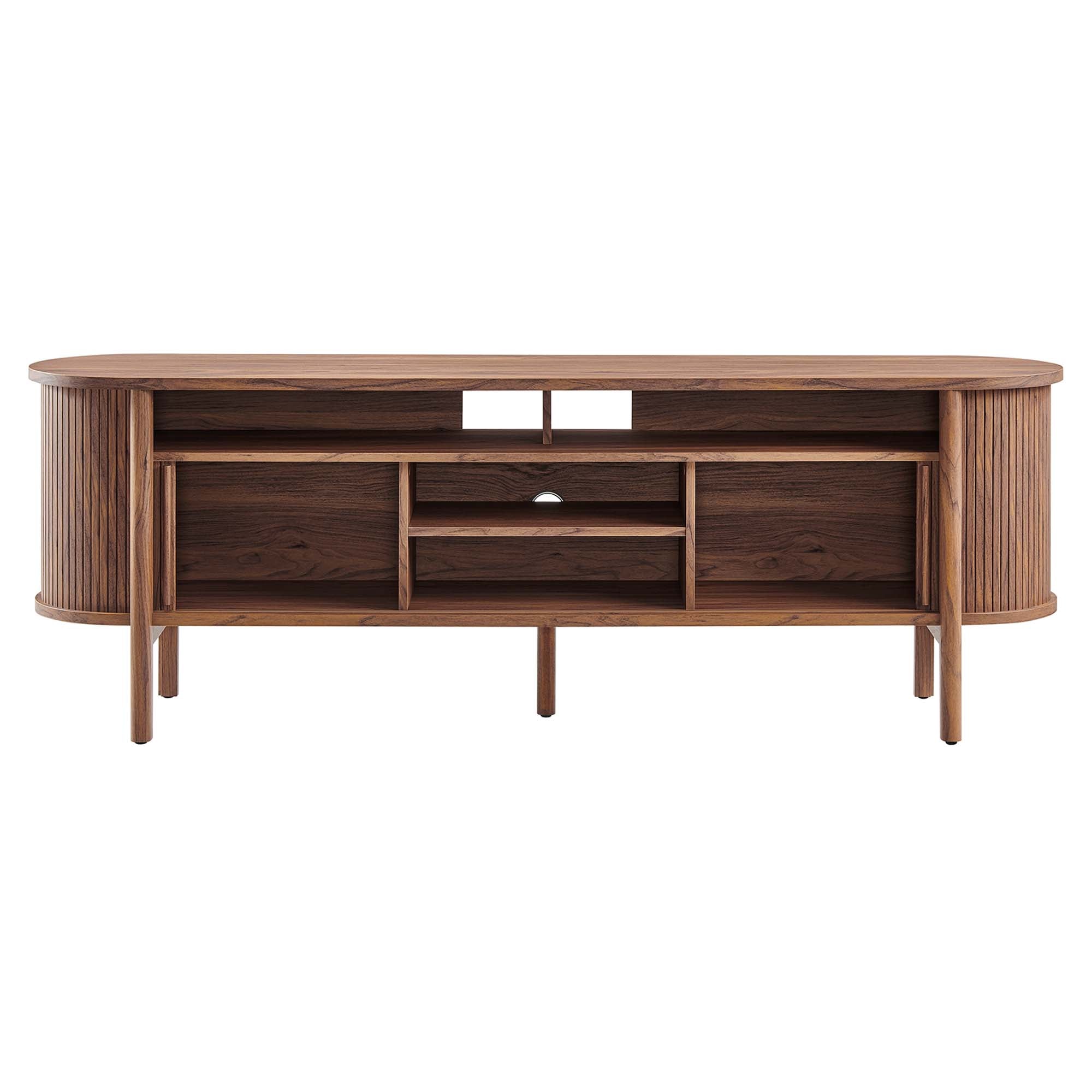 Cadence 71" Curved TV Stand, Walnut