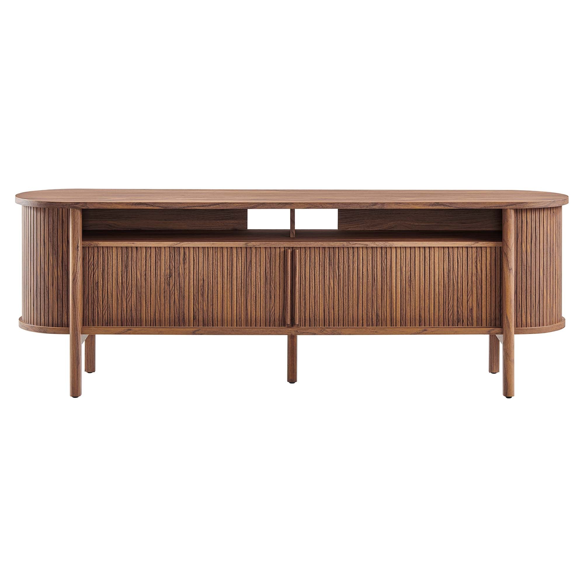 Cadence 71" Curved TV Stand, Walnut