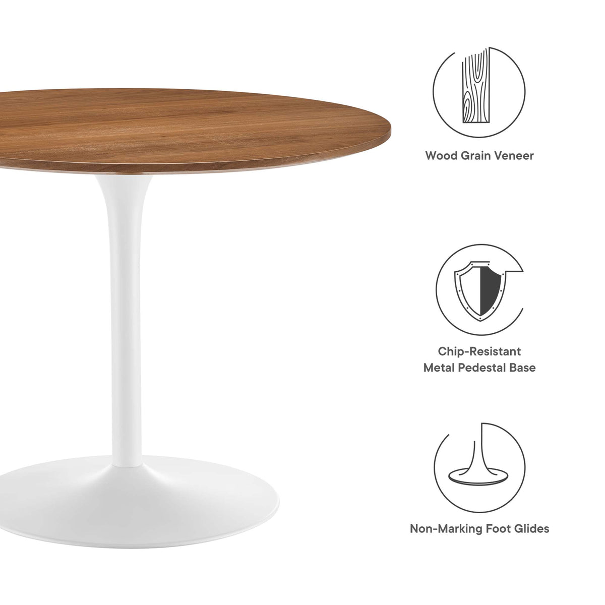 Pursuit 40" Dining Table, Walnut White
