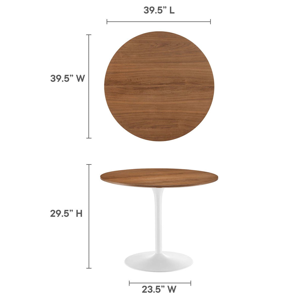 Pursuit 40" Dining Table, Walnut White