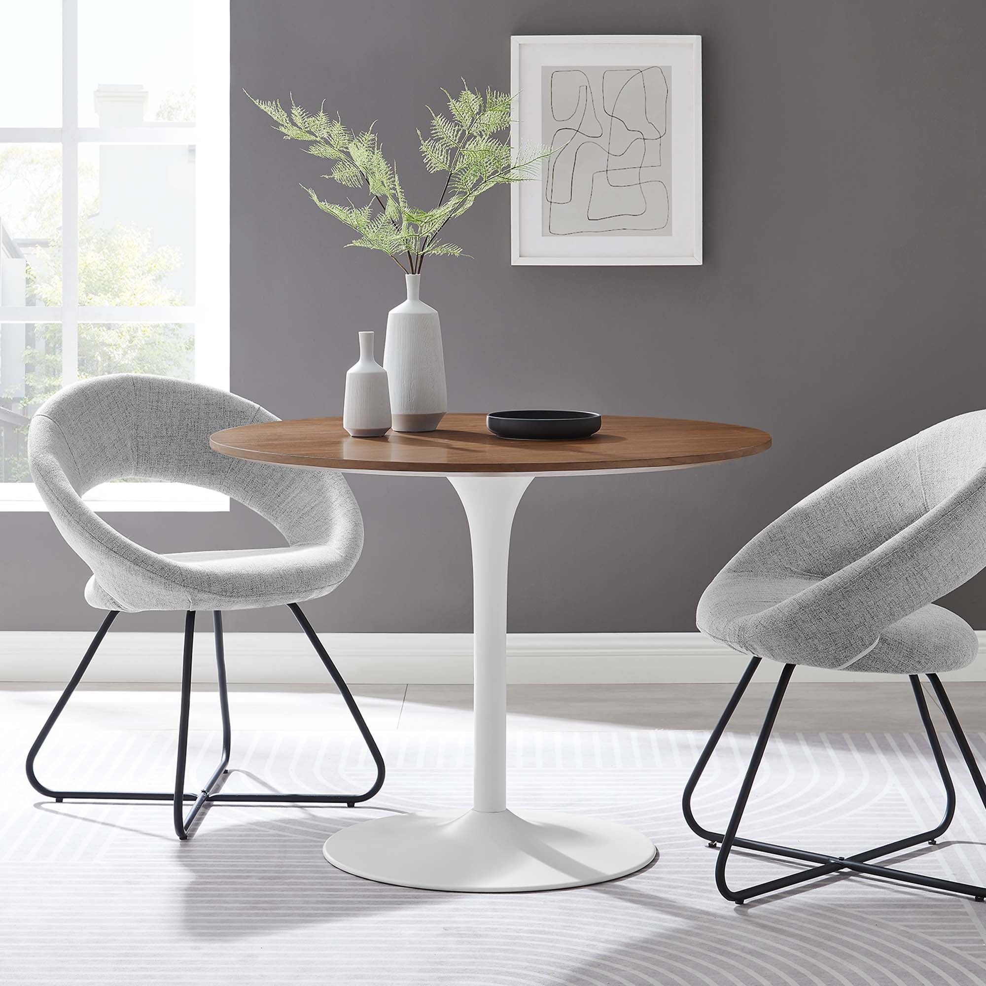 Pursuit 40" Dining Table, Walnut White