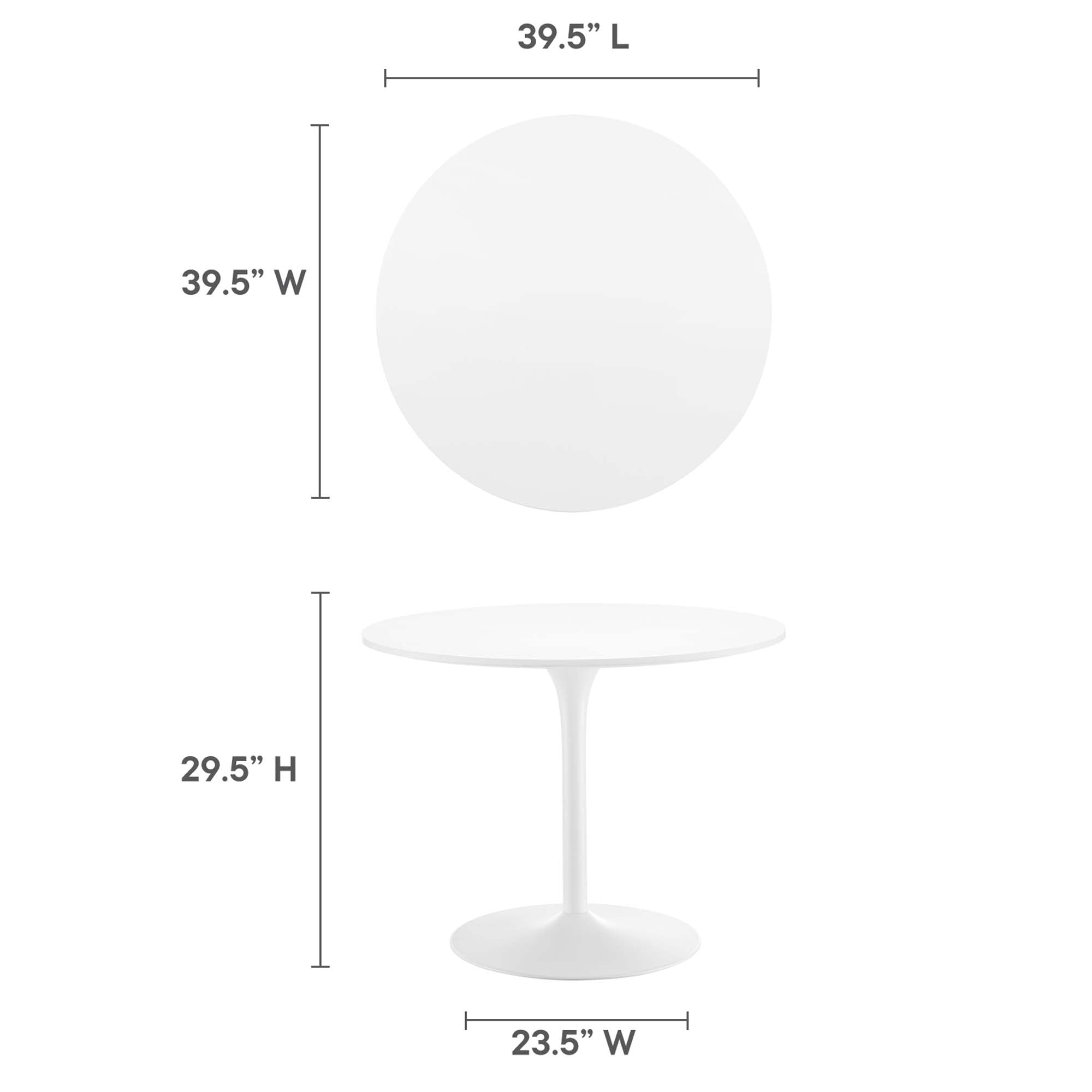 Pursuit 40" Dining Table, White White