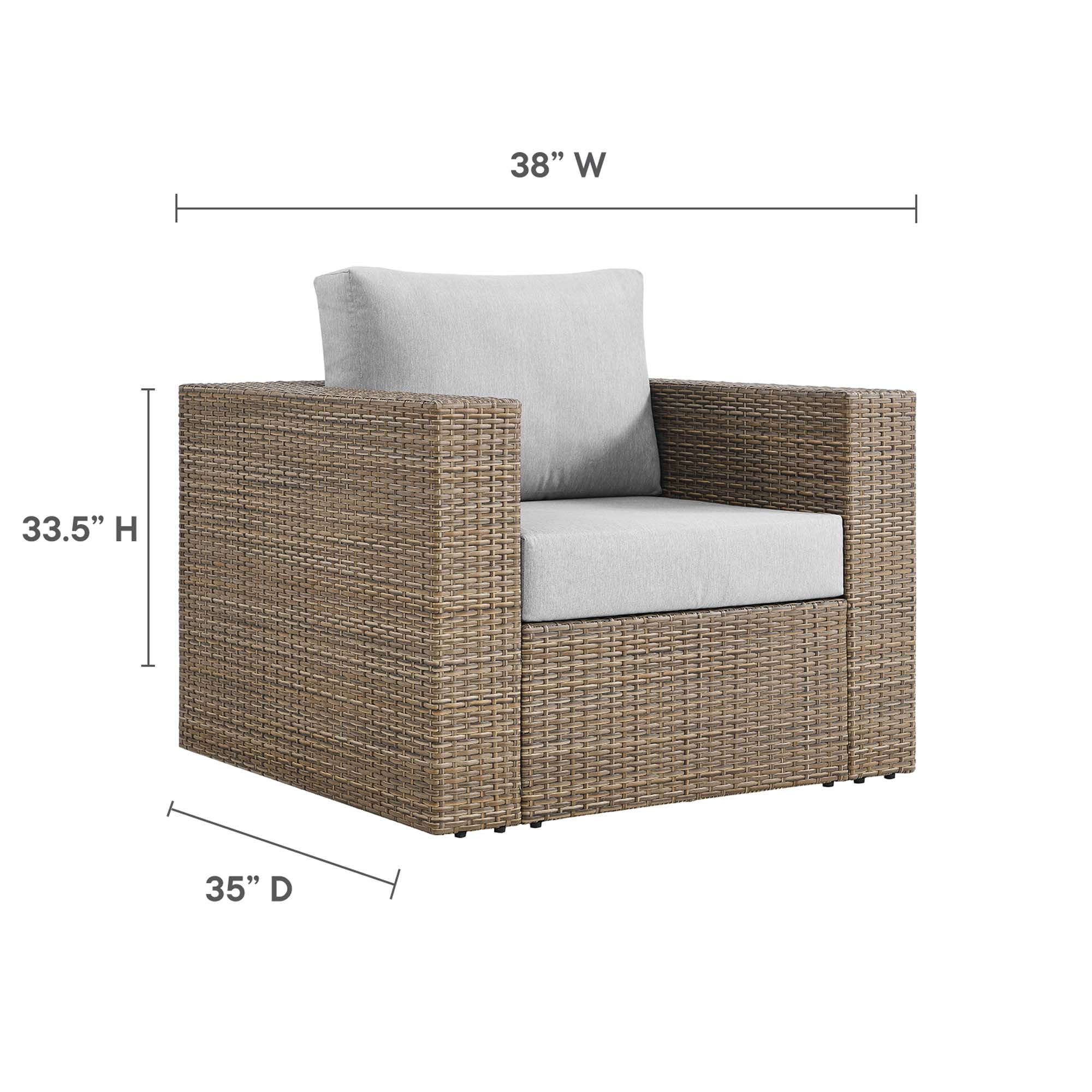 Convene Outdoor Patio Armchair, Cappuccino Gray