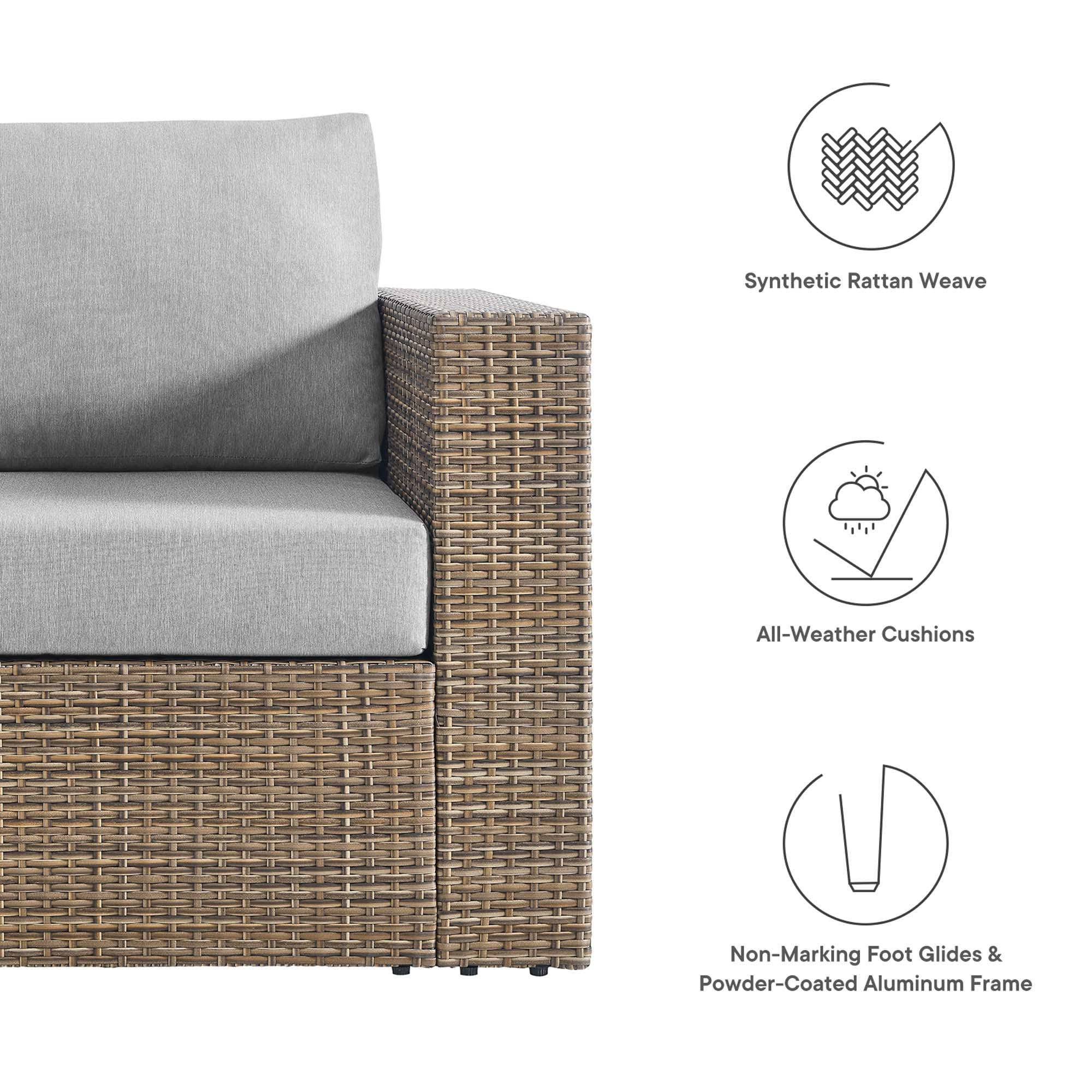 Convene Outdoor Patio Armchair, Cappuccino Gray