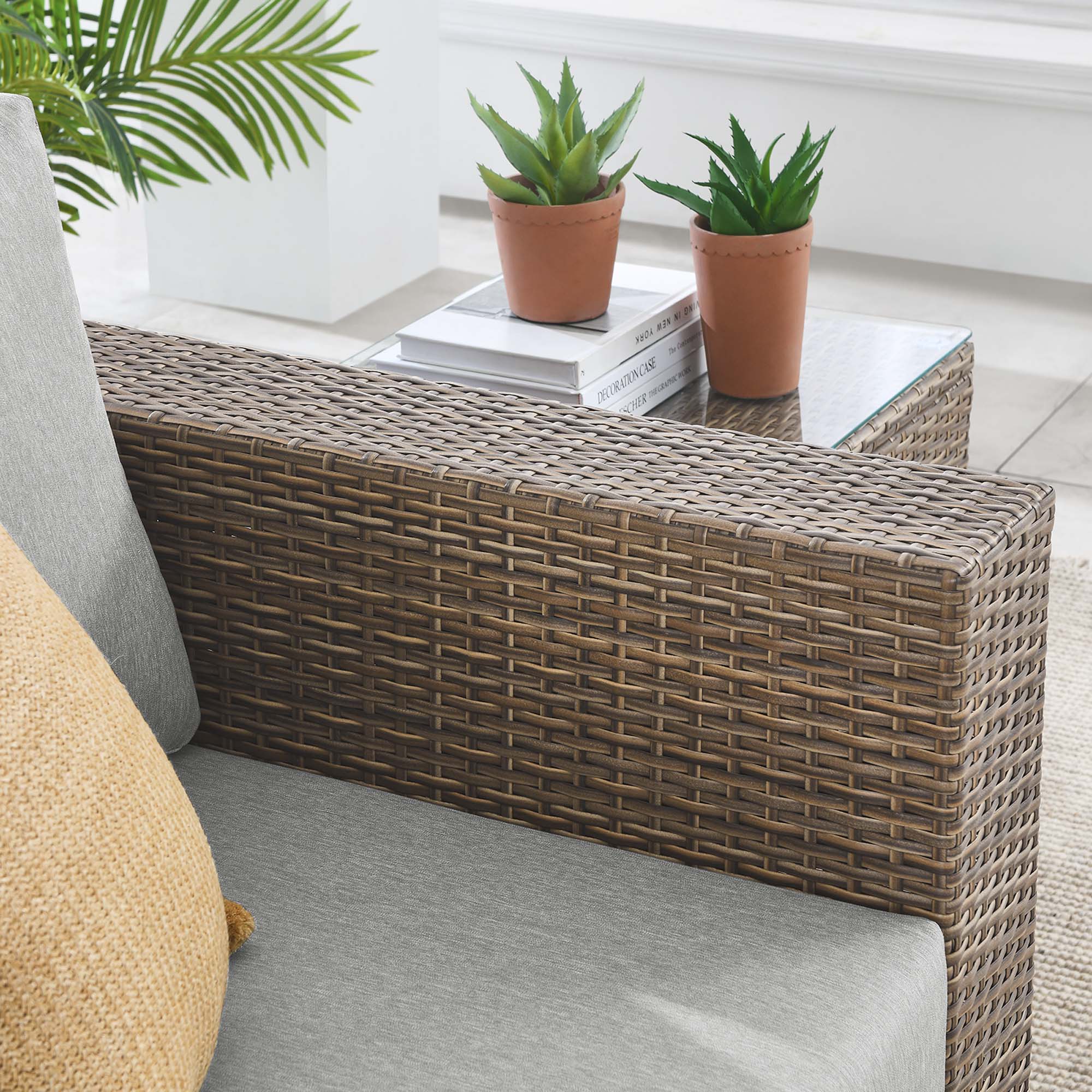 Convene Outdoor Patio Armchair, Cappuccino Gray