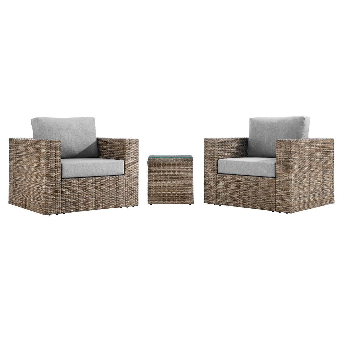 Convene 3-Piece Outdoor Patio Furniture Set, Cappuccino Gray