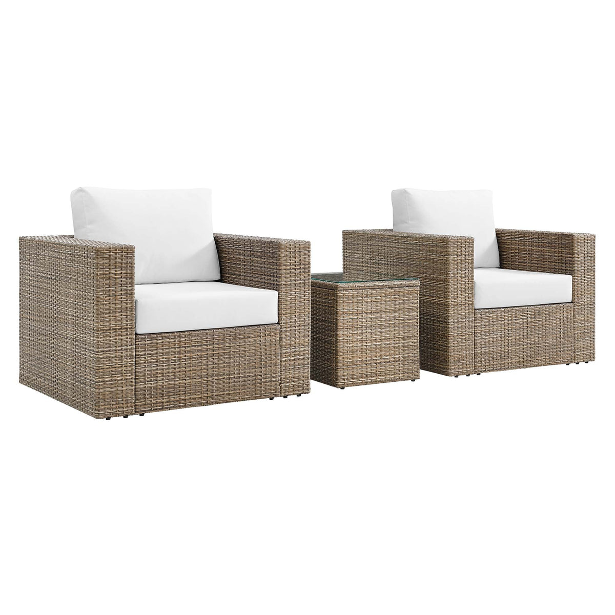 Convene 3-Piece Outdoor Patio Furniture Set, Cappuccino White