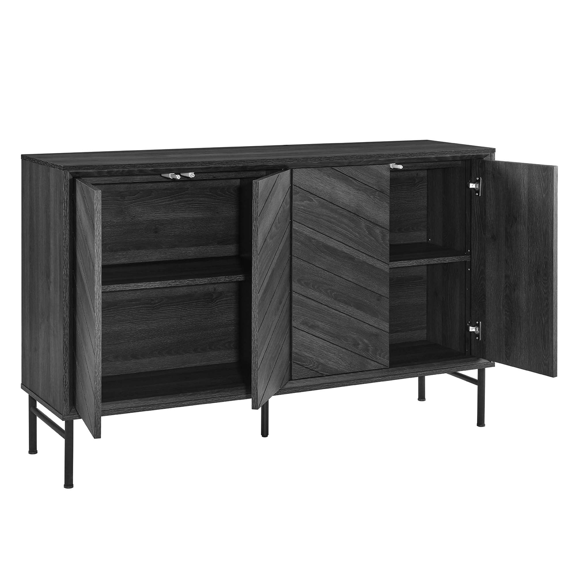 Harper Chevron Sideboard, Black