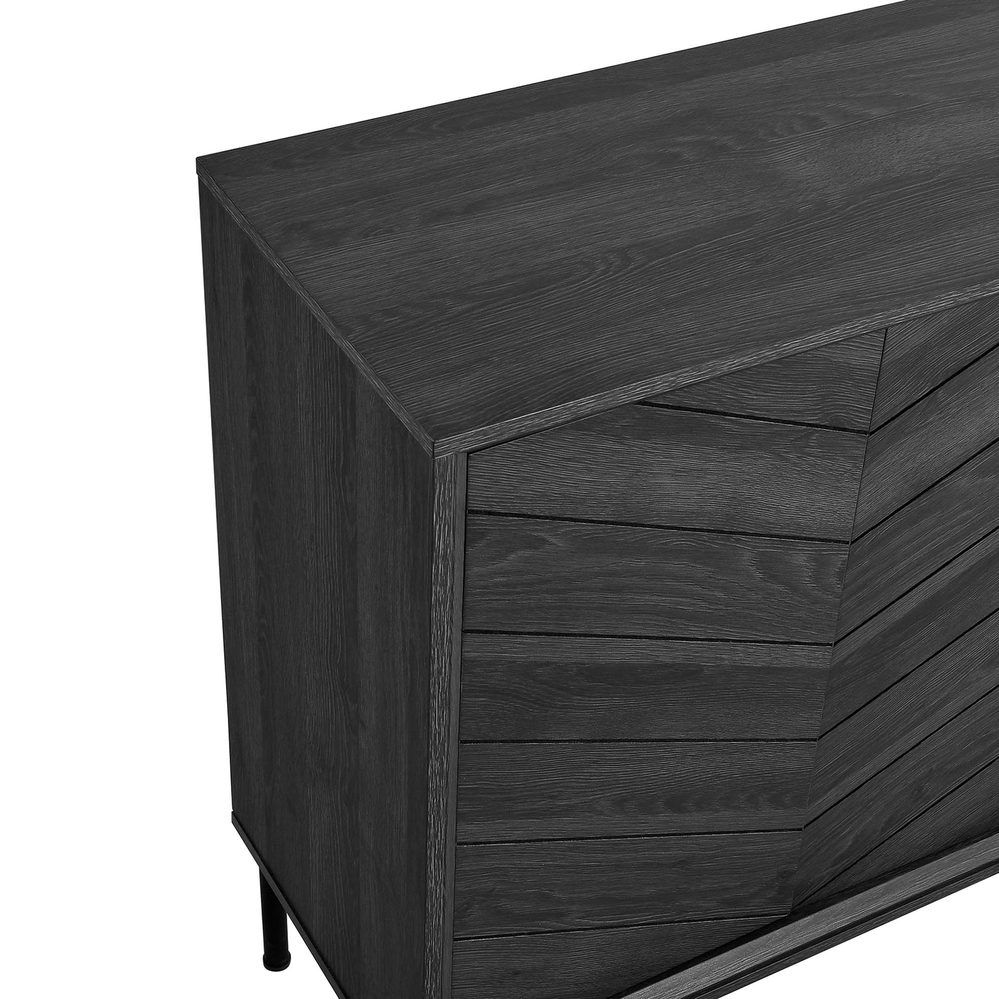 Harper Chevron Sideboard, Black
