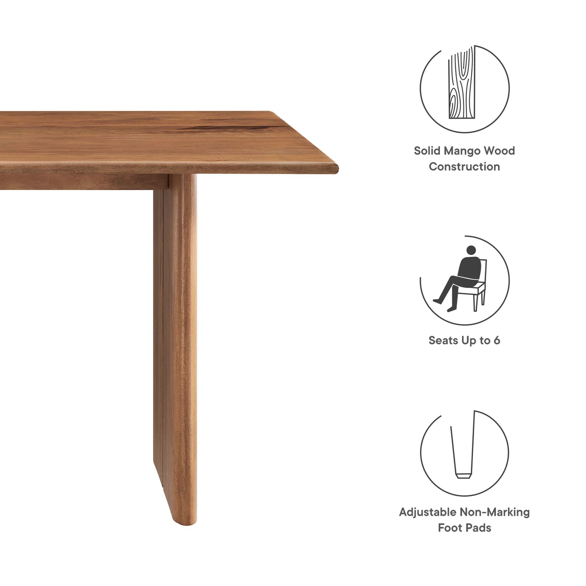 Amistad 60" Wood Dining Table, Walnut