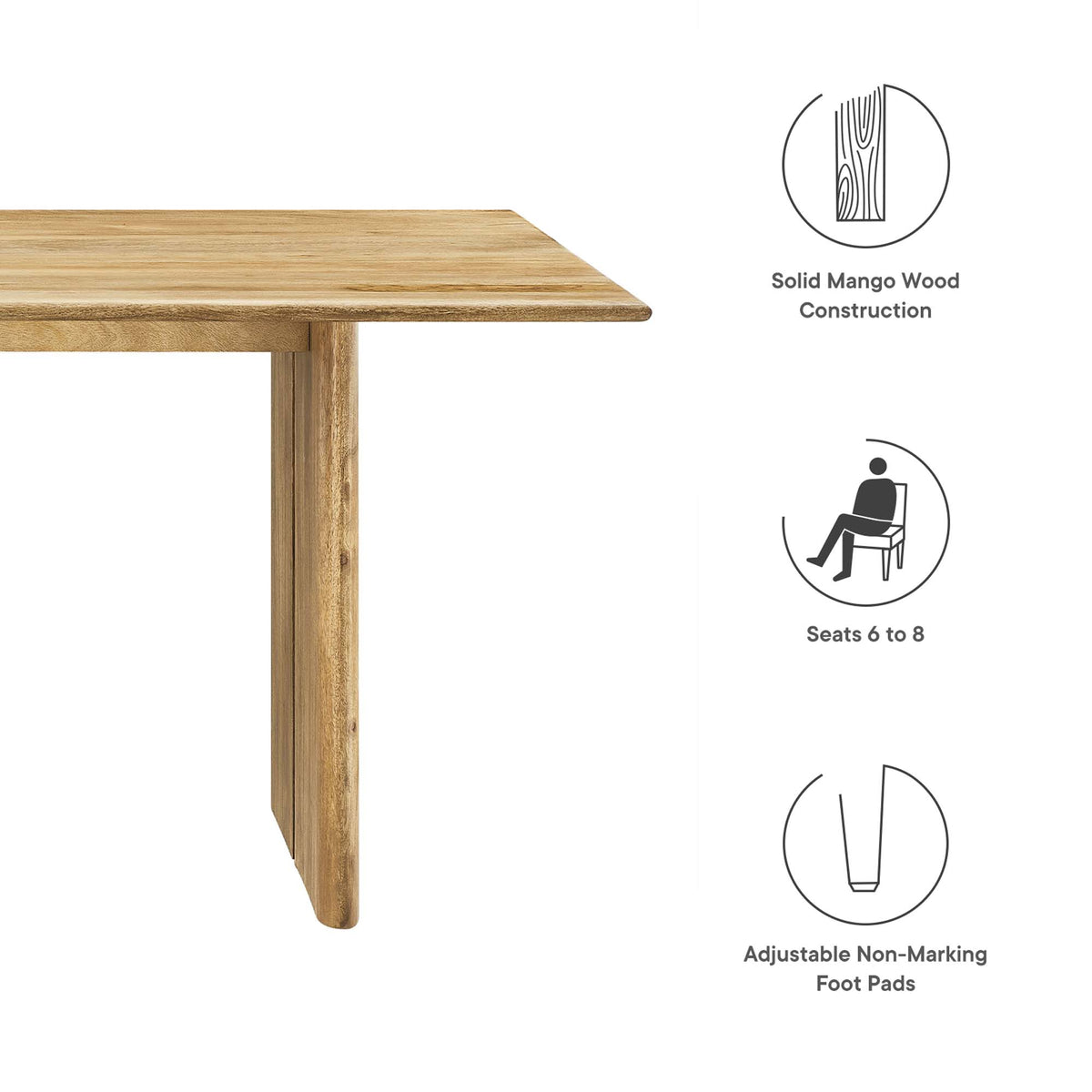 Amistad 72" Dining Table, Oak