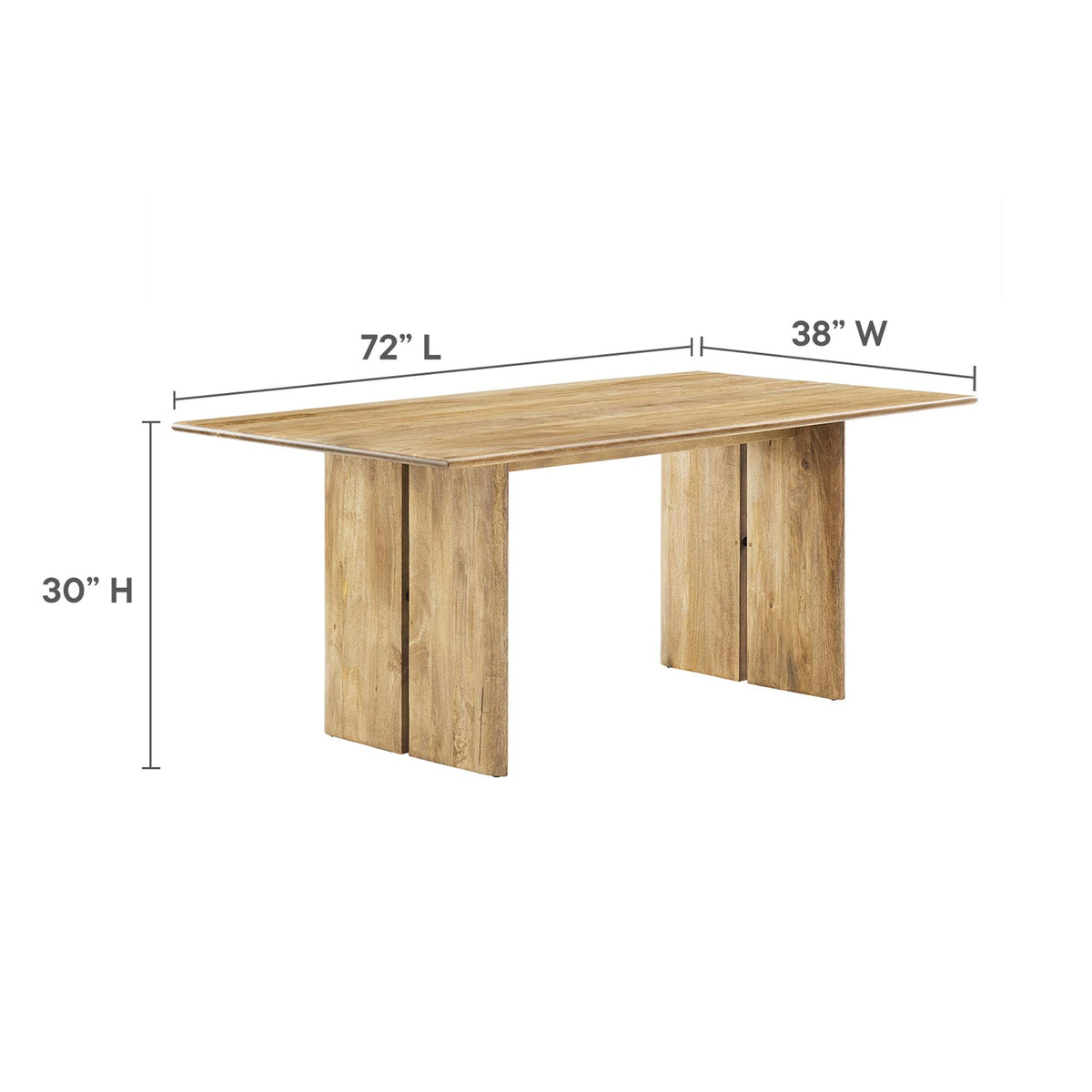 Amistad 72" Dining Table, Oak