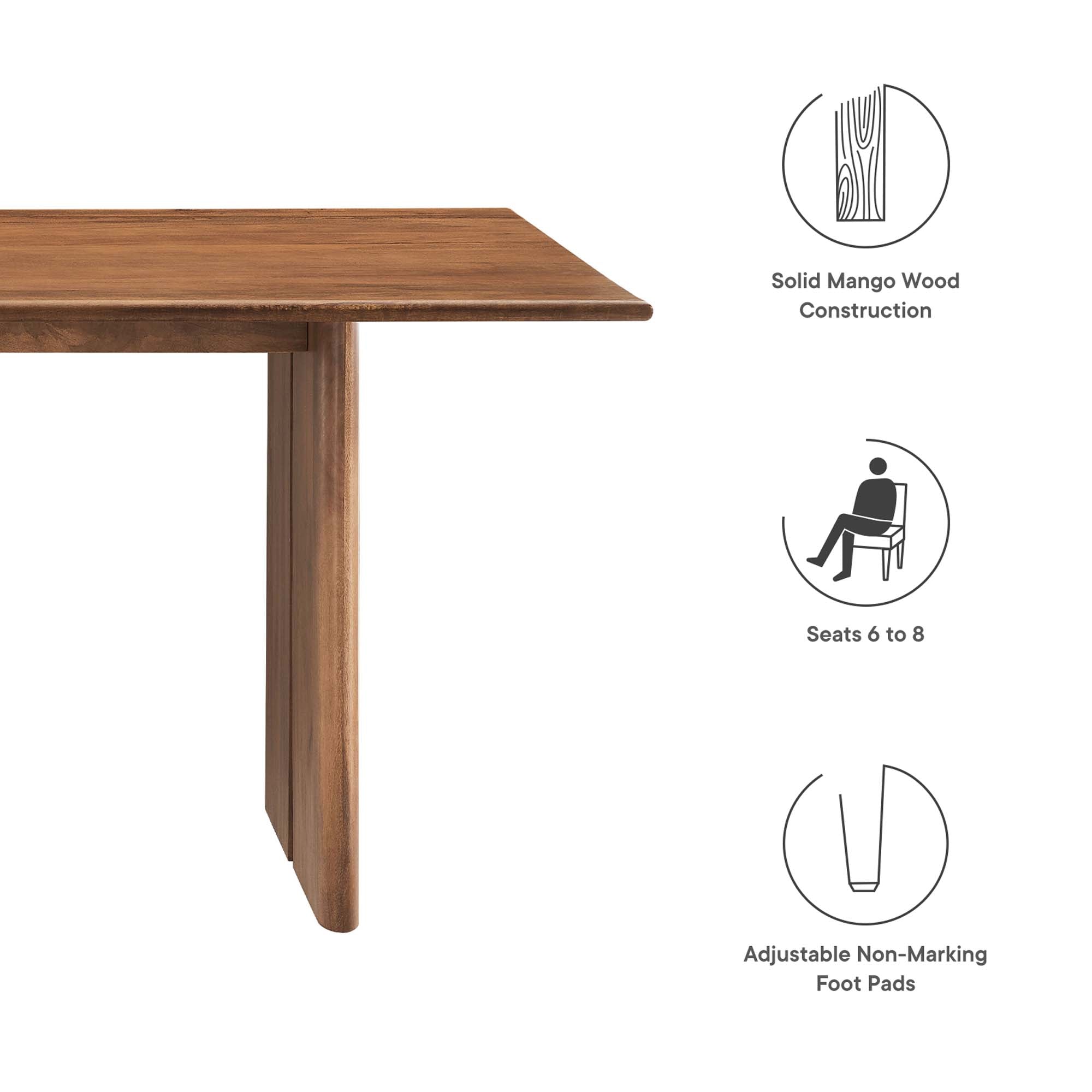 Amistad 72" Dining Table, Walnut