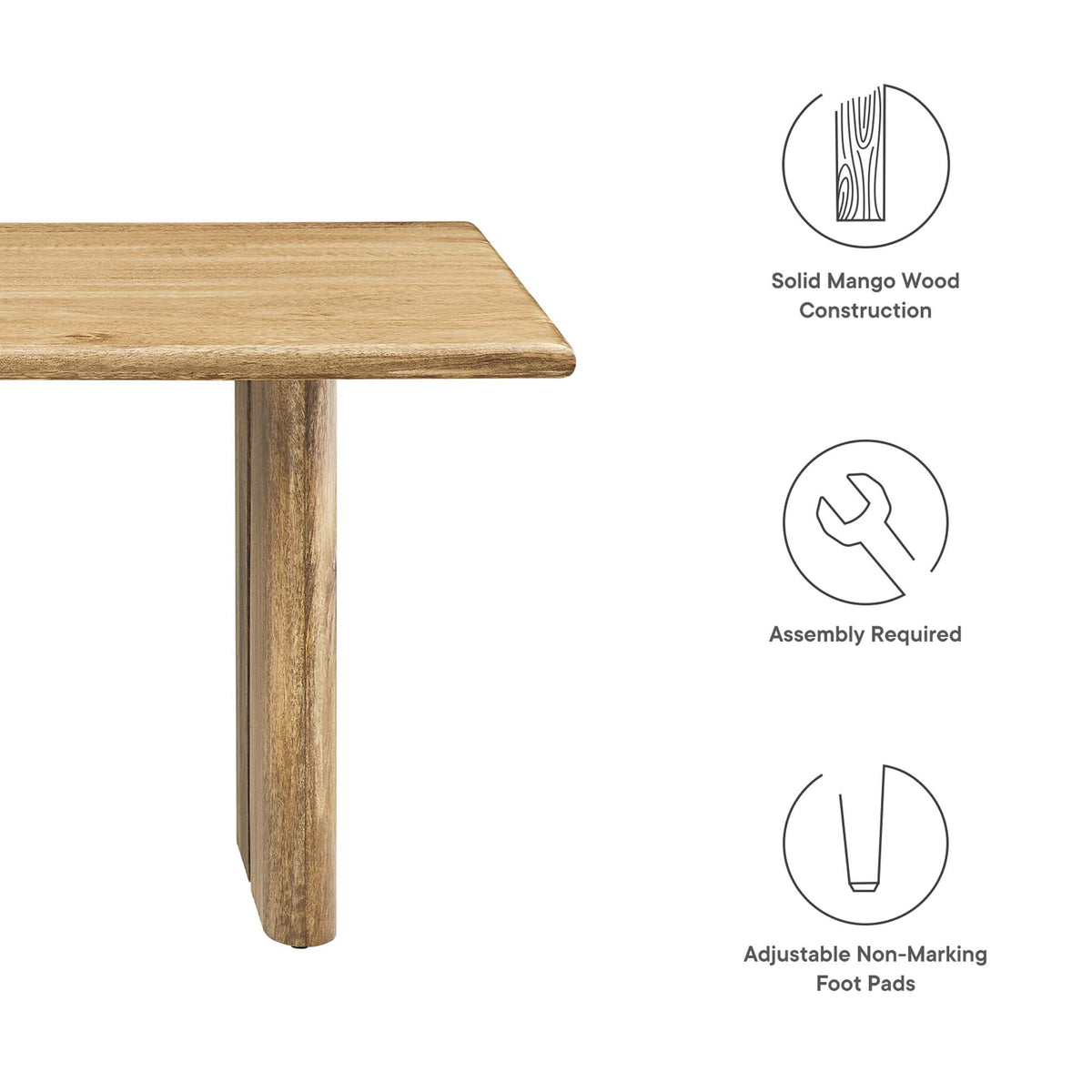 Amistad Wood Coffee Table, Oak
