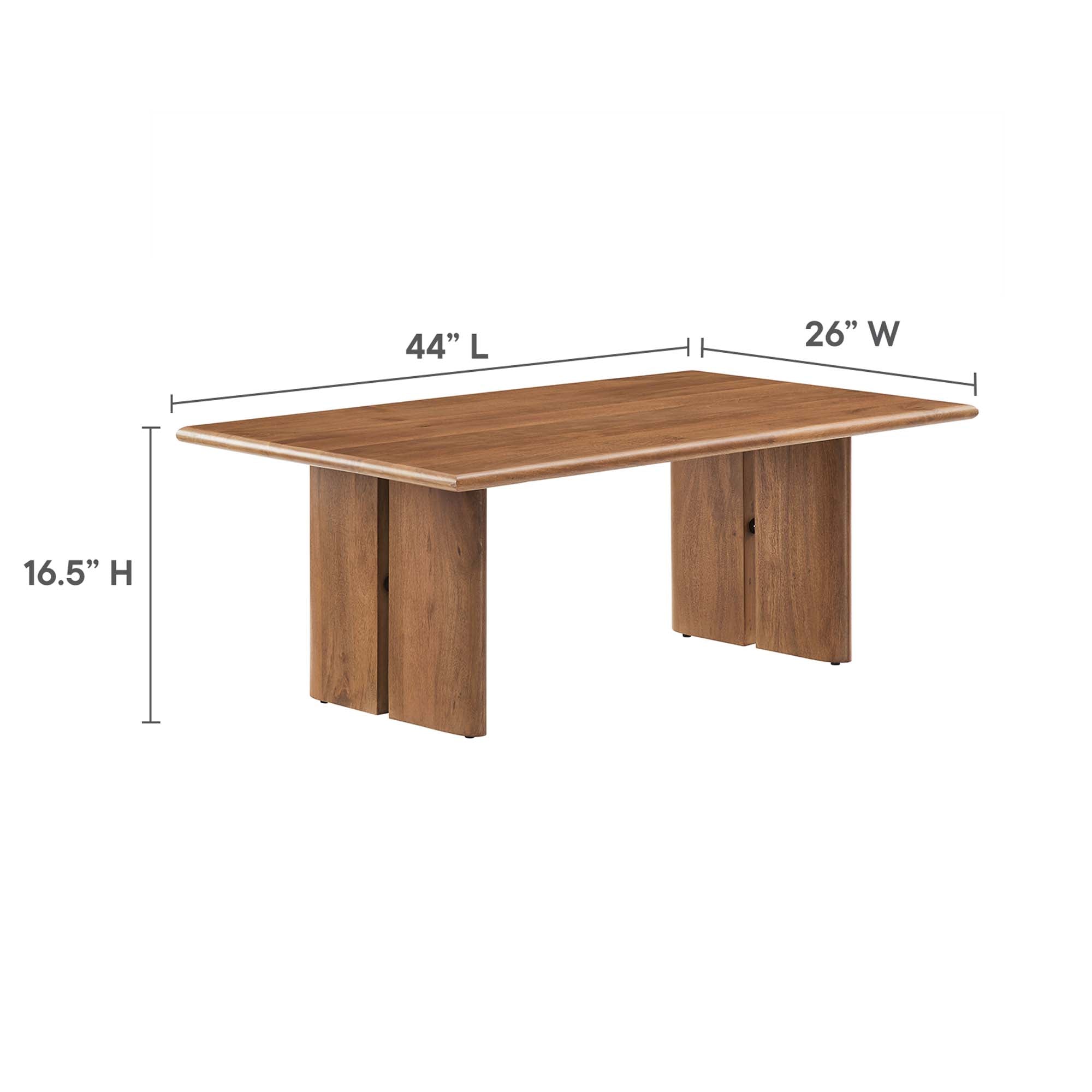 Amistad Wood Coffee Table, Walnut