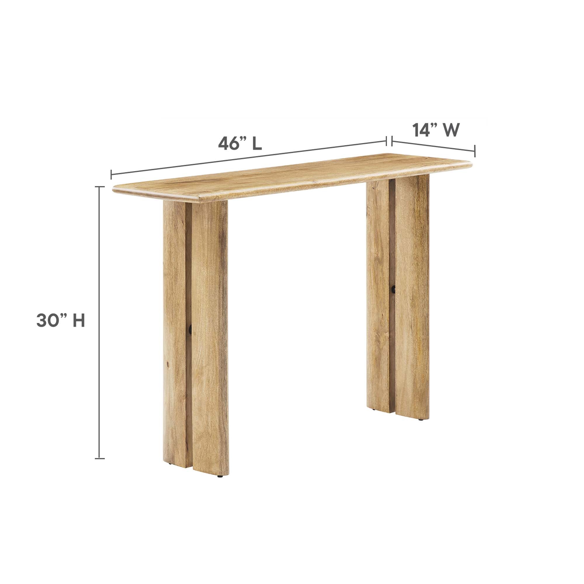 Amistad Wood Console Table, Oak