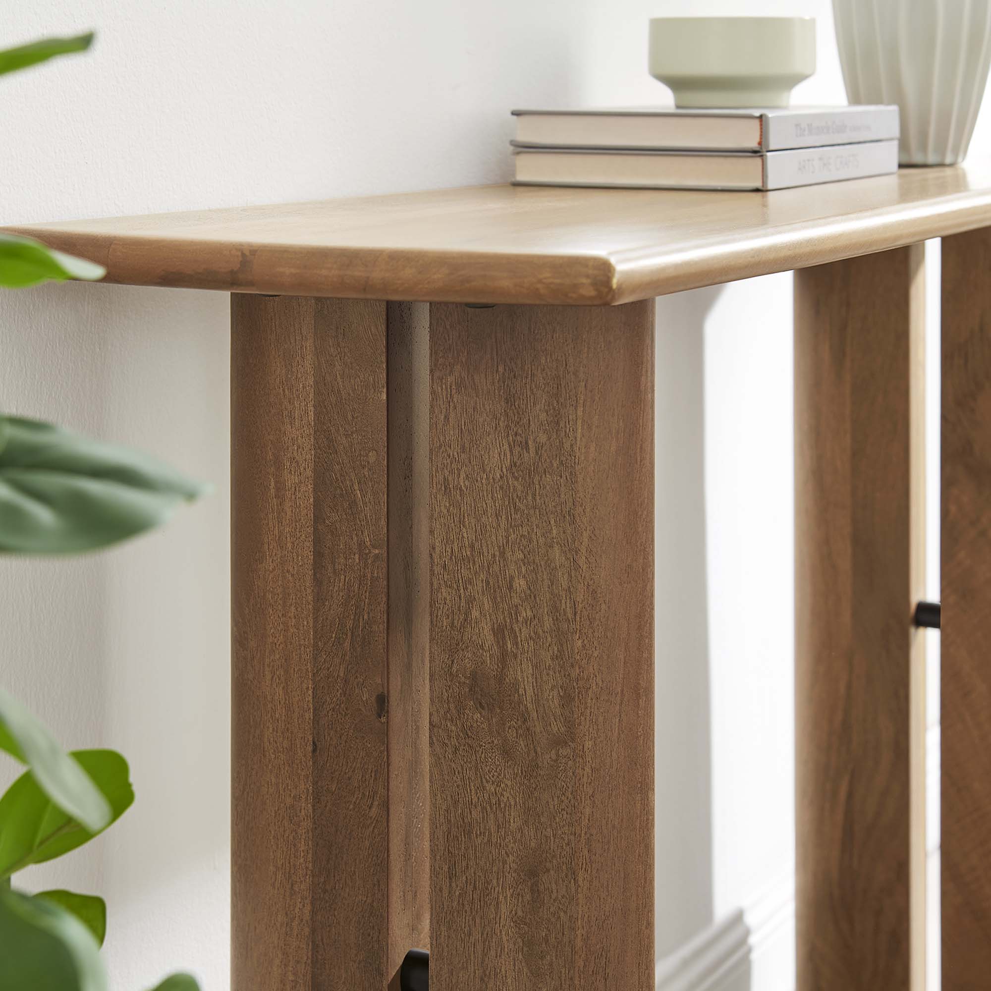 Amistad Wood Console Table, Walnut
