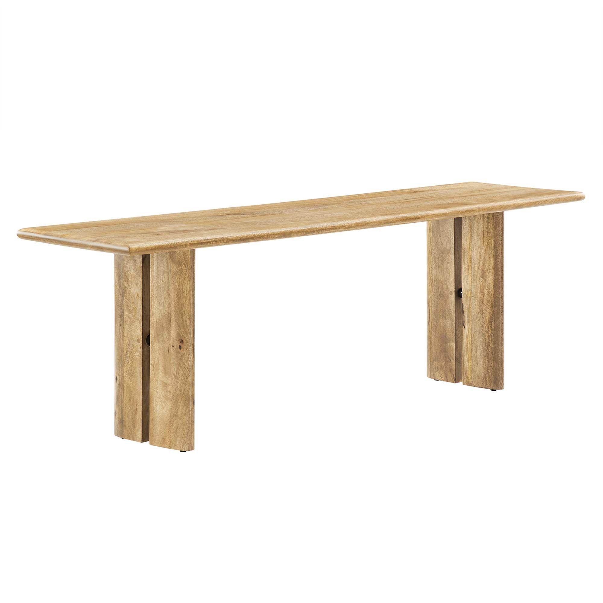 Amistad 58" Wood Bench, Oak