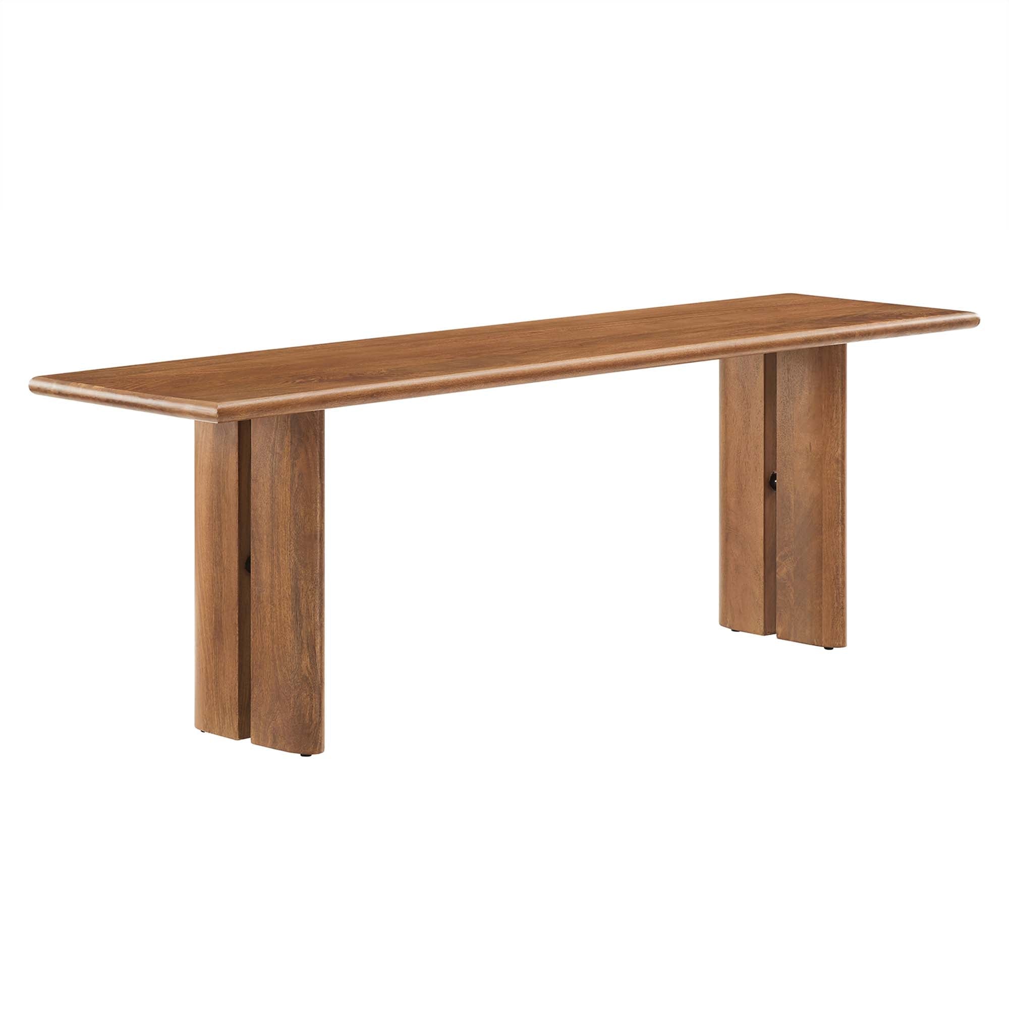 Amistad 58" Wood Bench, Walnut