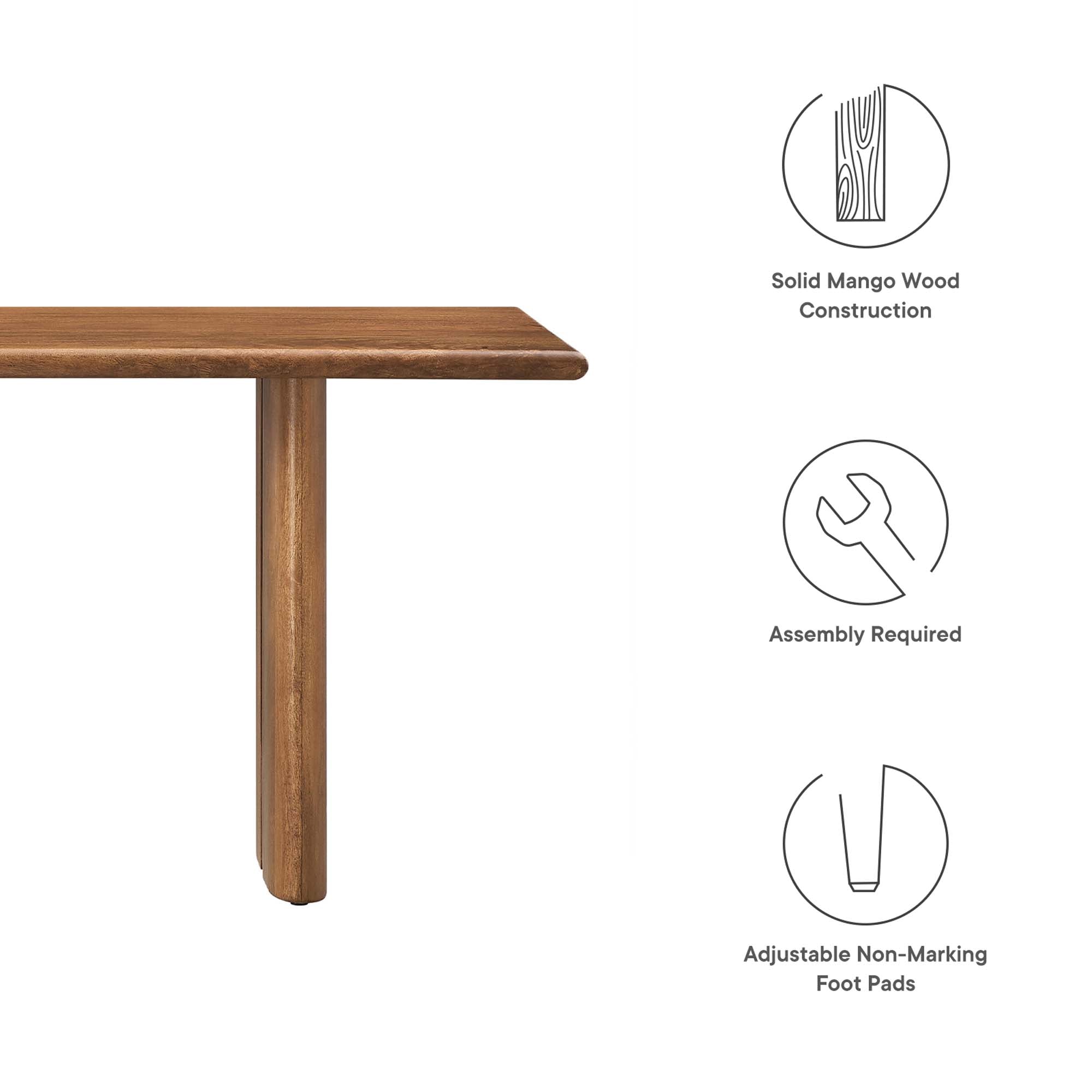 Amistad 58" Wood Bench, Walnut