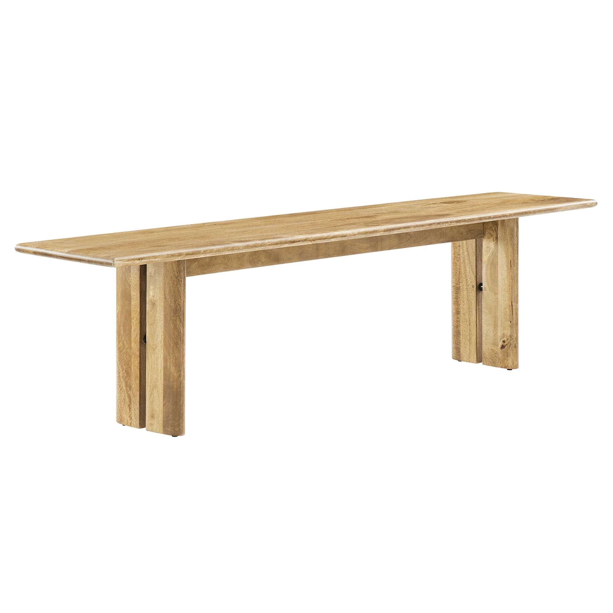 Amistad 72" Wood Bench, Oak