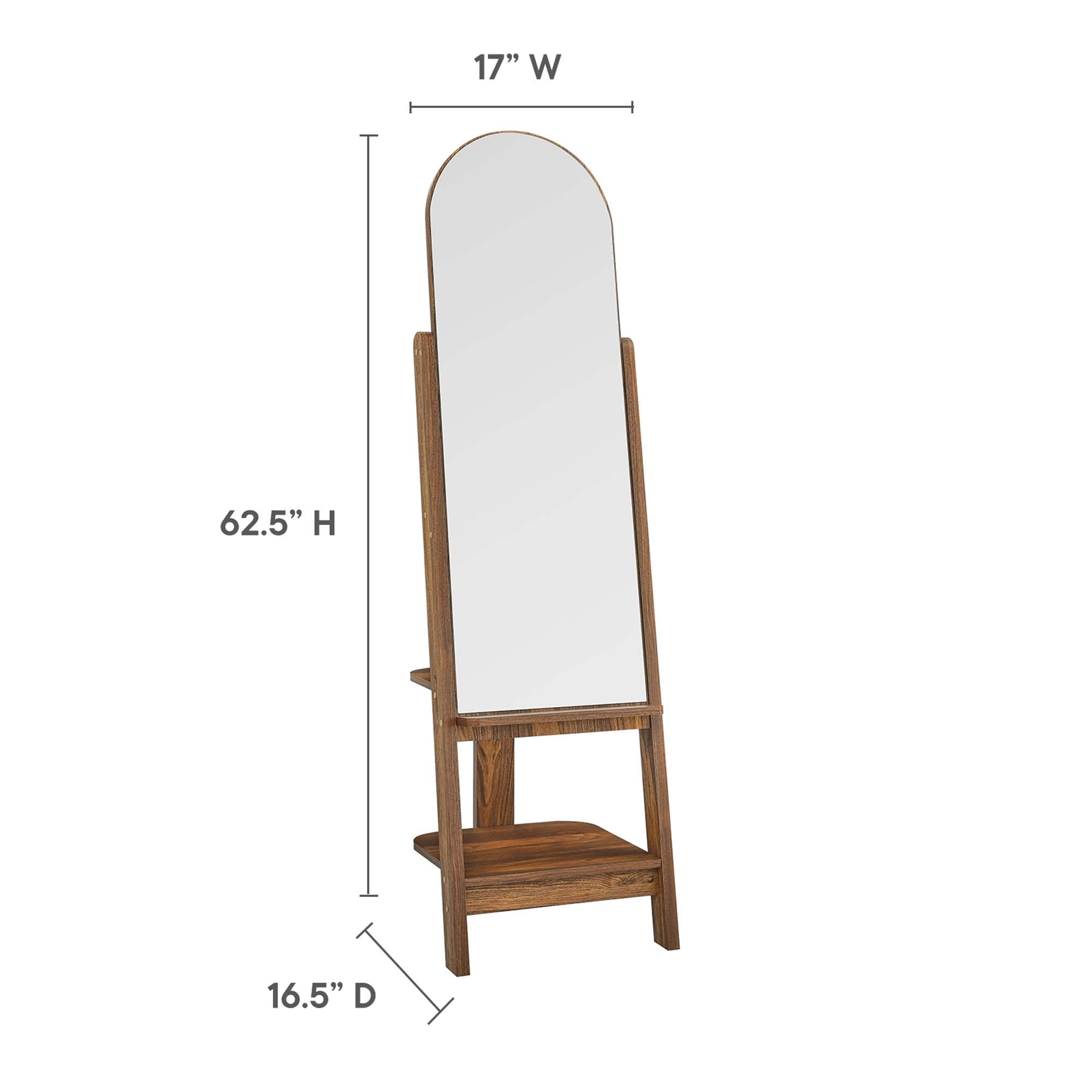 Ascend Standing Mirror, Walnut