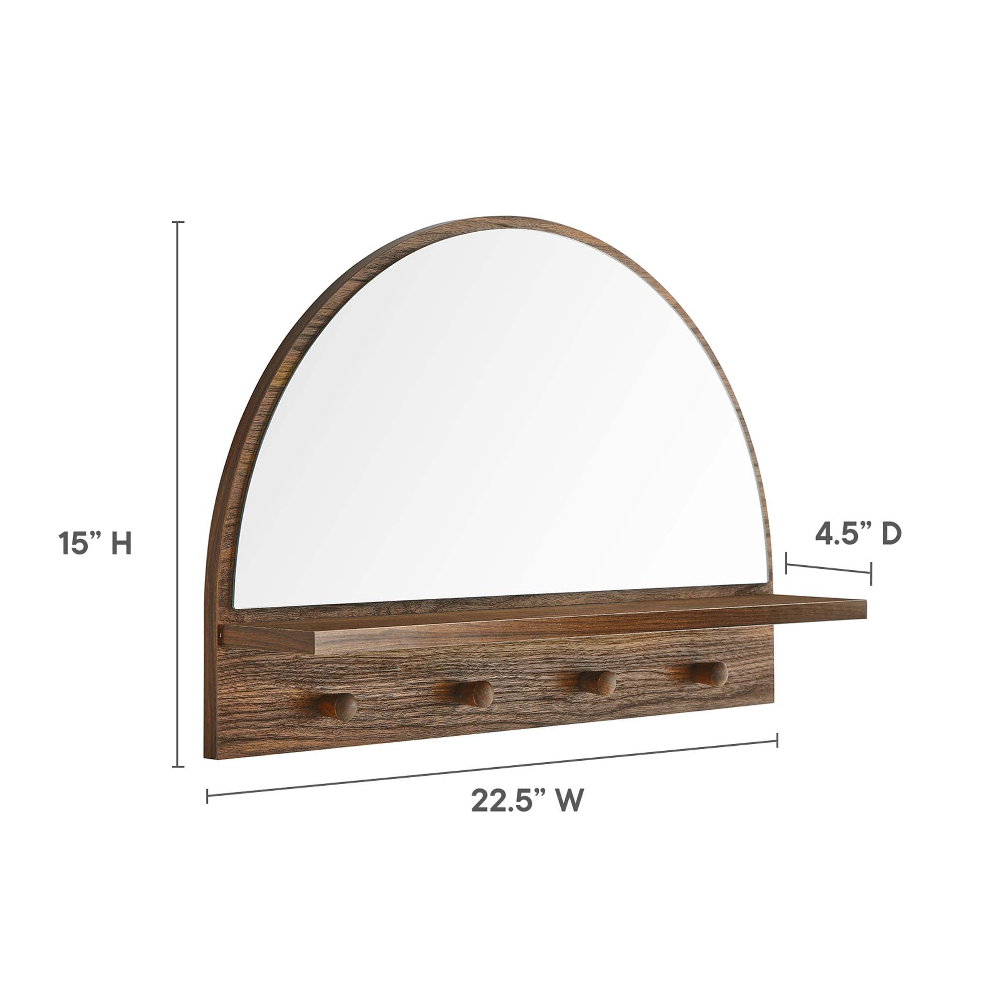 Moonbeam Arched Mirror, Walnut