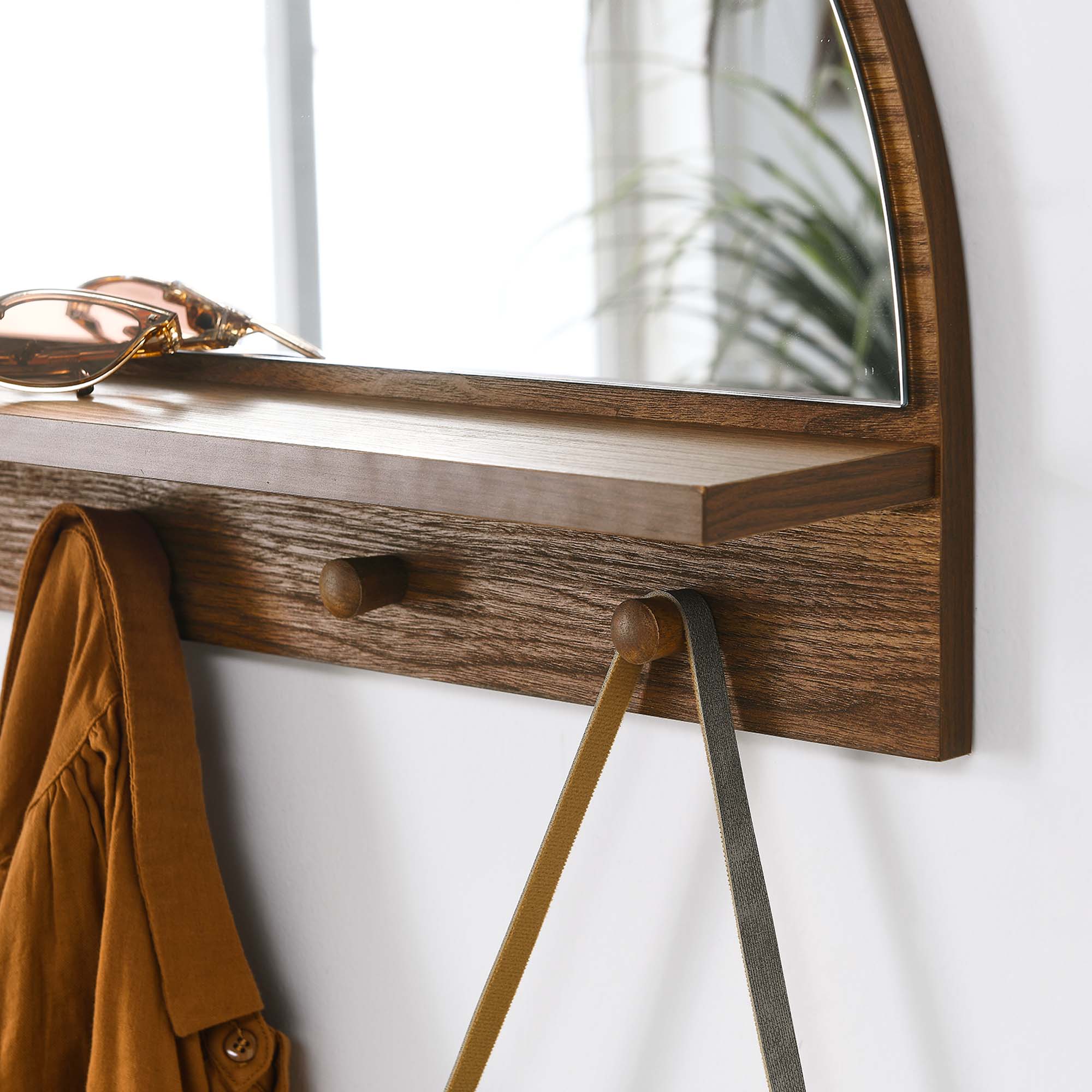 Moonbeam Arched Mirror, Walnut
