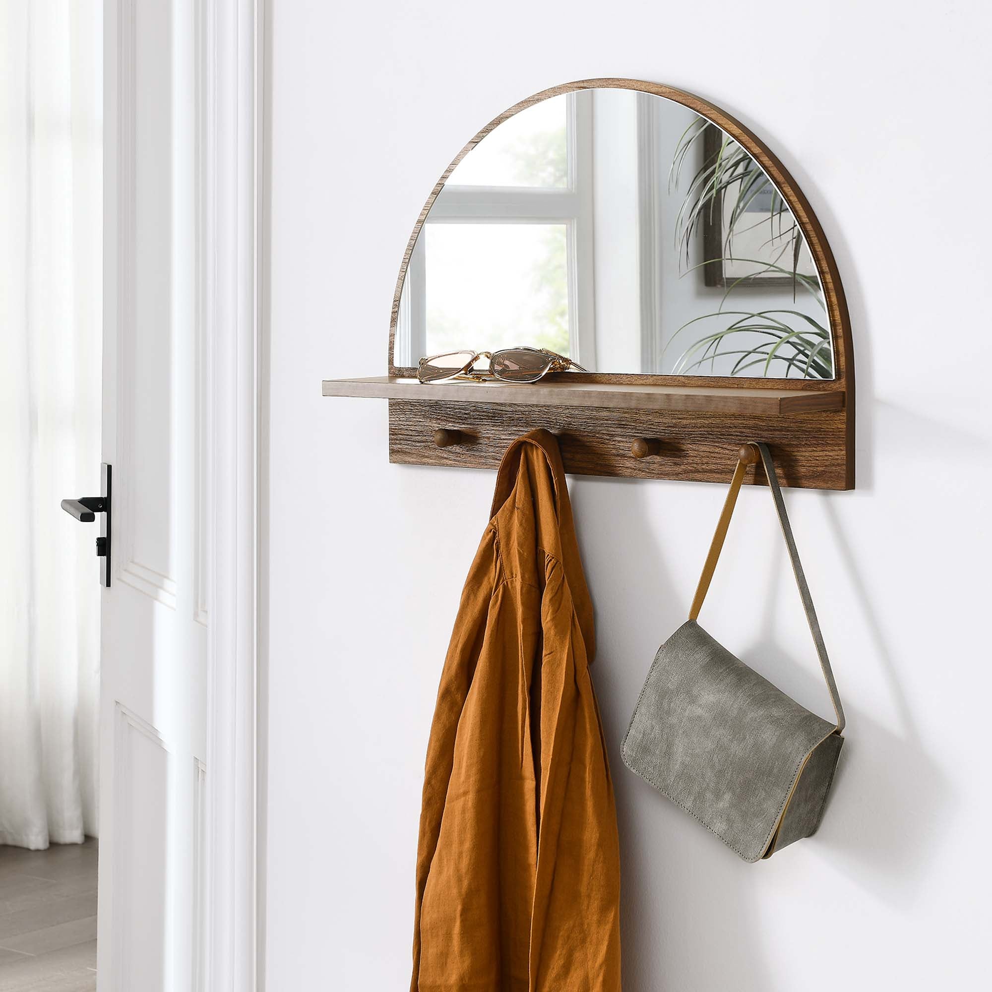 Moonbeam Arched Mirror, Walnut