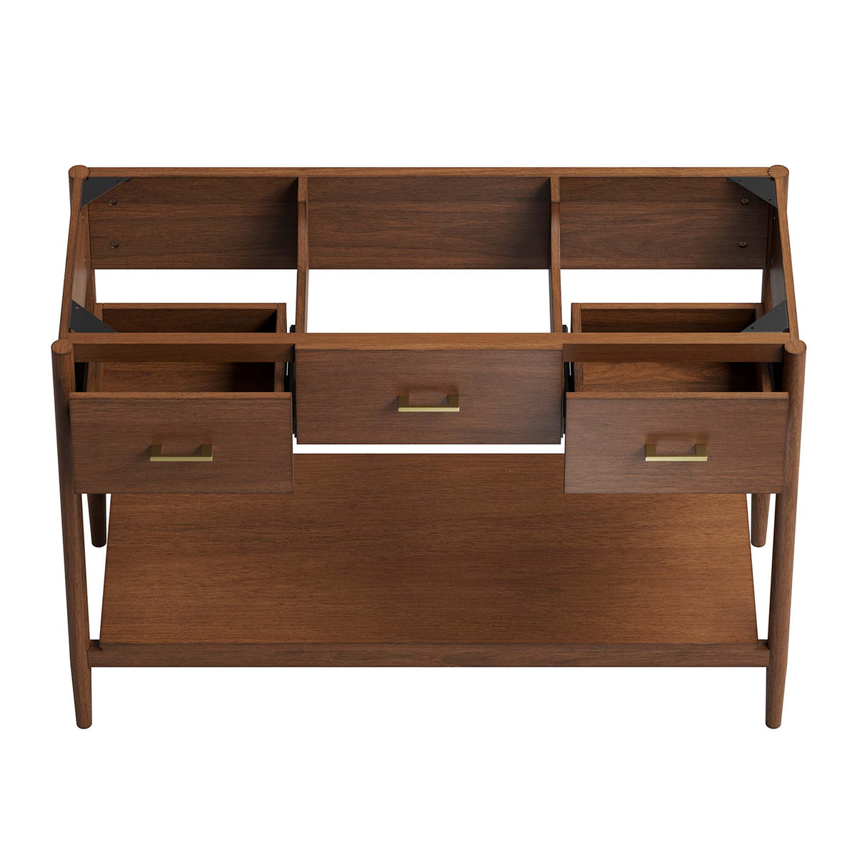 Zaire 48" Single Sink Compatible Bathroom Vanity Cabinet (Sink Basin Not Included), Walnut