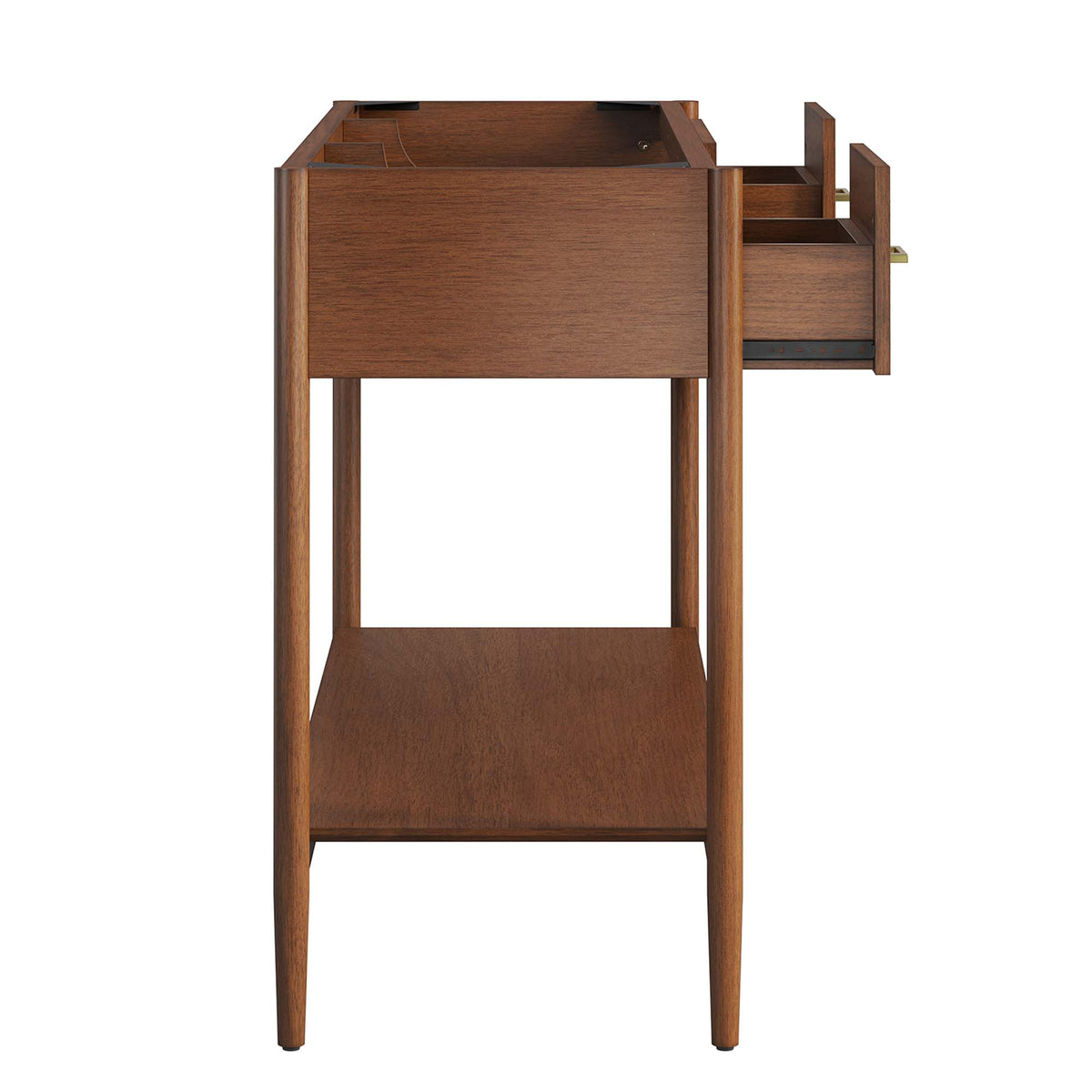 Zaire 48" Single Sink Compatible Bathroom Vanity Cabinet (Sink Basin Not Included), Walnut
