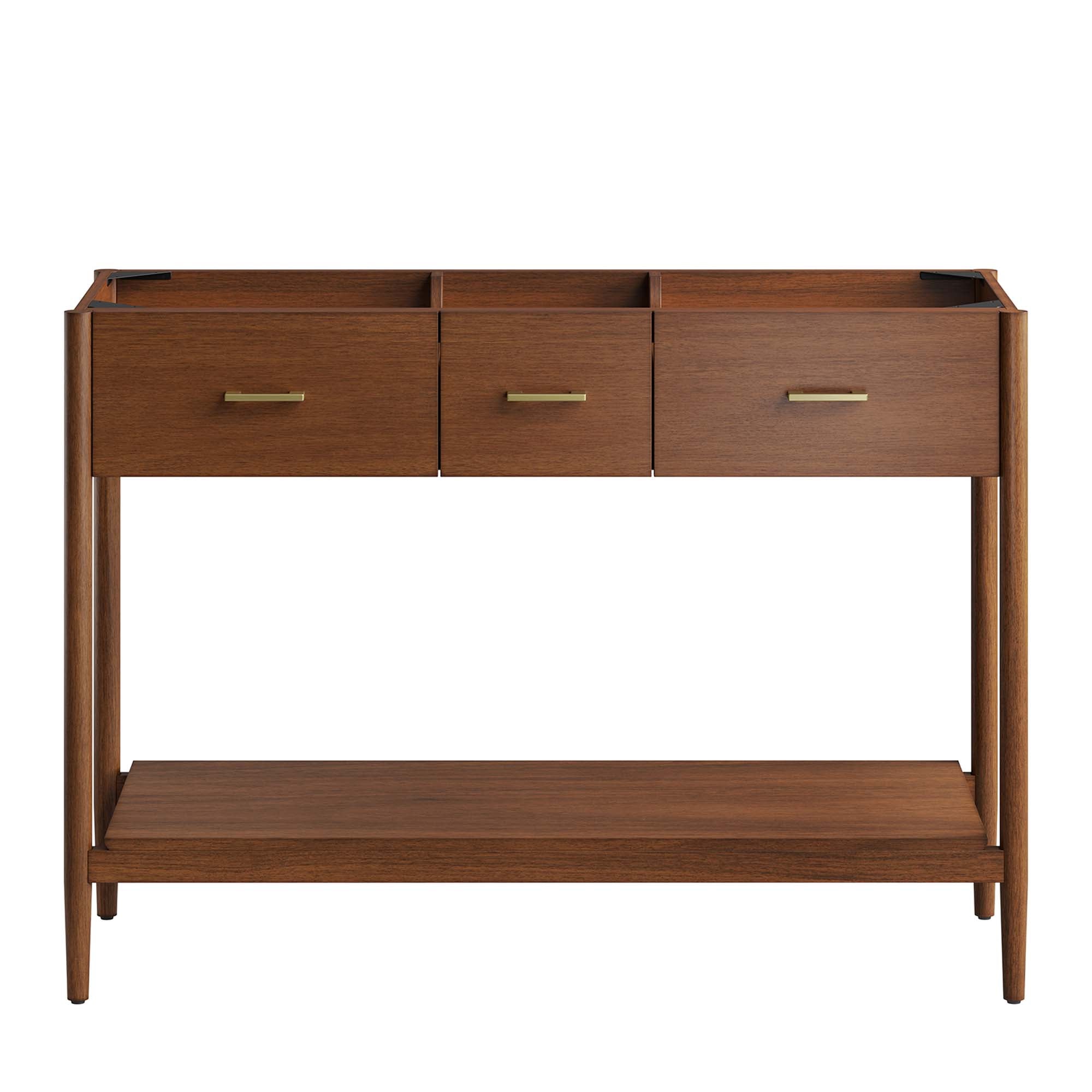 Zaire 48" Double Sink Compatible Bathroom Vanity Cabinet (Sink Basin Not Included), Walnut