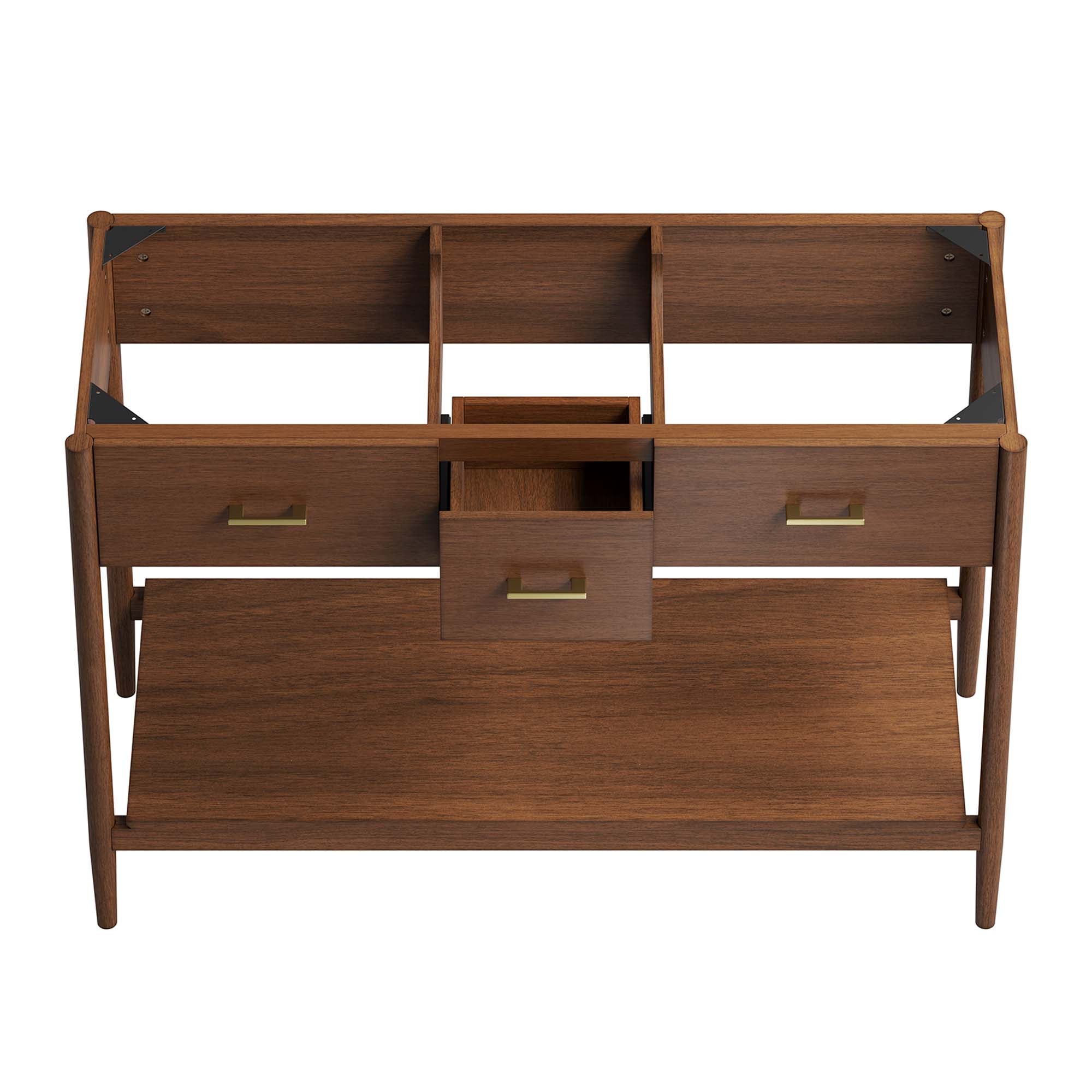Zaire 48" Double Sink Compatible Bathroom Vanity Cabinet (Sink Basin Not Included), Walnut