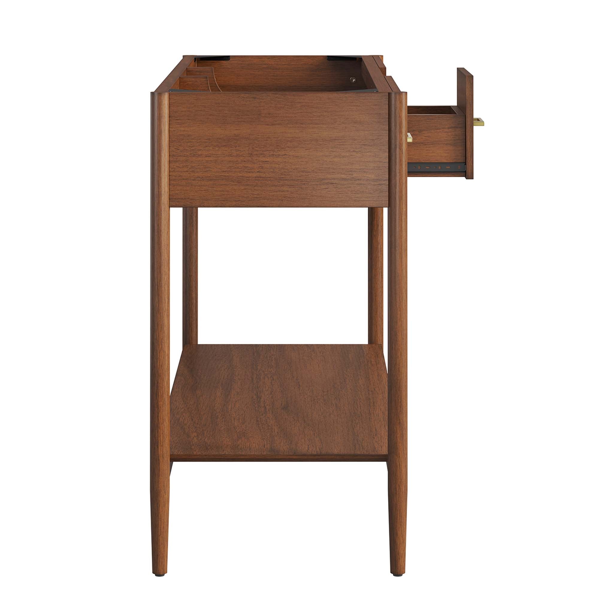 Zaire 48" Double Sink Compatible Bathroom Vanity Cabinet (Sink Basin Not Included), Walnut