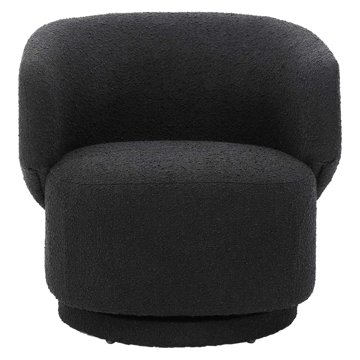 Celestia Boucle Fabric Swivel Chair, Black