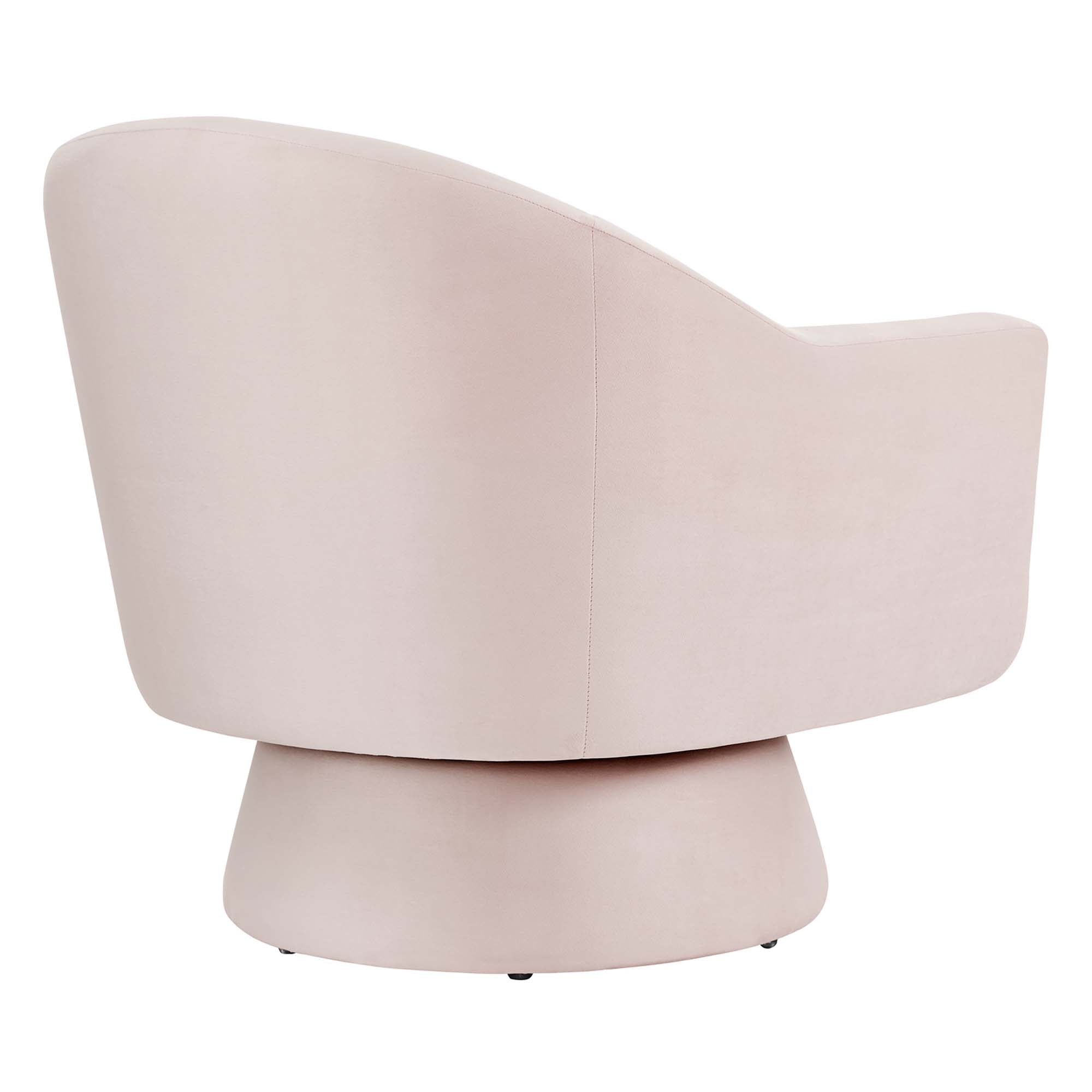 Astral Performance Velvet Fabric and Wood Swivel Chair, Pink